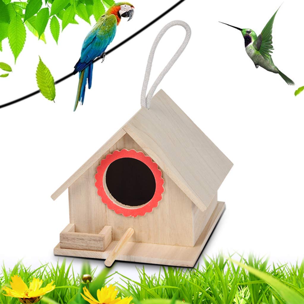 Selomore Large Wooden Bird House - Durable Outdoor Bird Nest Box for Wild Birds, Sparrows, Bluebirds - Perfect for Garden, Backyard, and Nature Observation