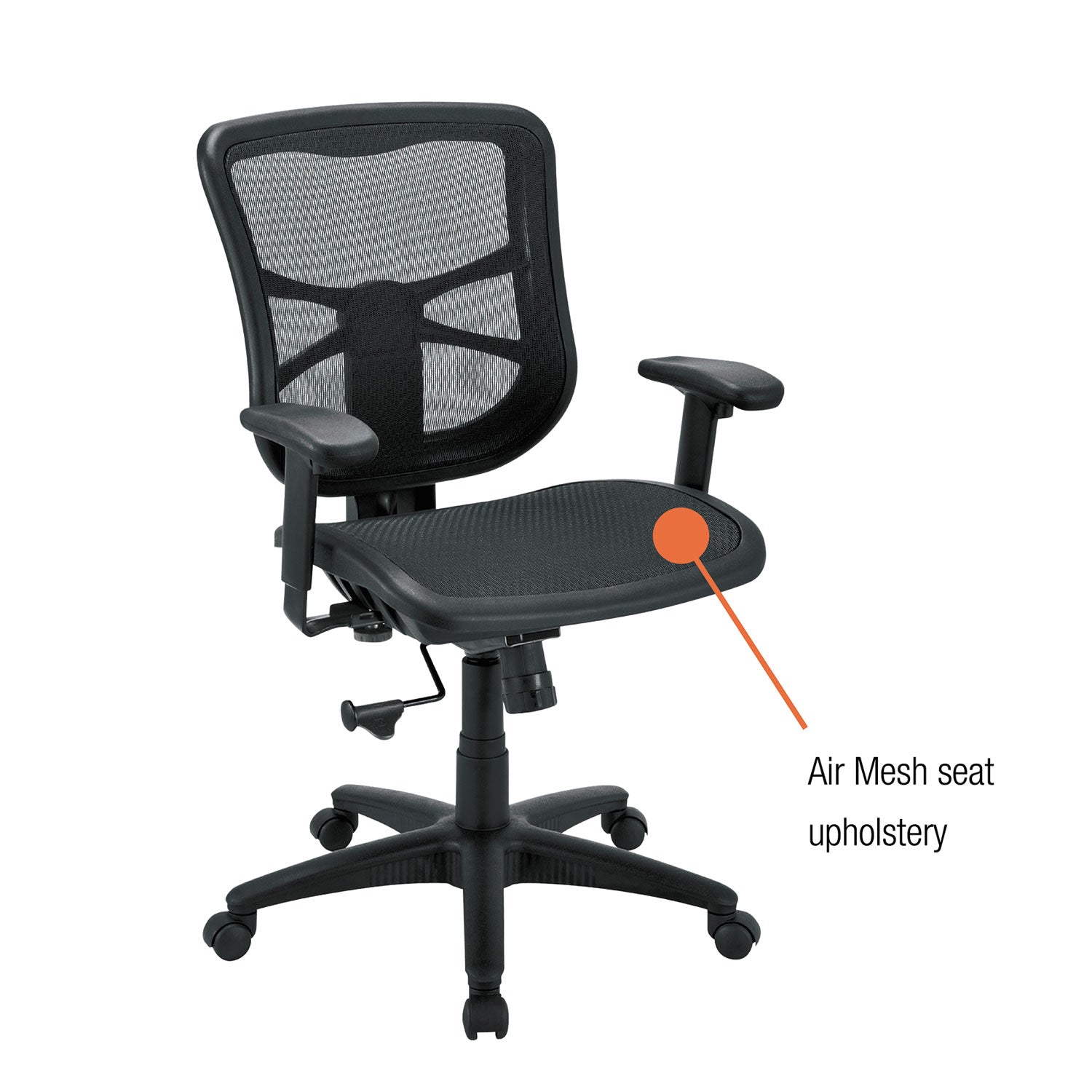 Alera Elusion Series Mesh Mid Back Swivel Tilt Office Chair - 275 lb Weight Capacity, Adjustable Seat Height 17.9
