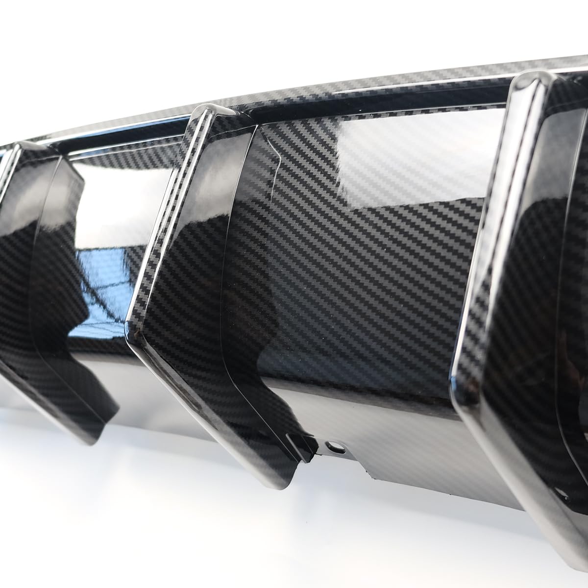 Carbon Fiber Print Rear Diffuser Lip for Chrysler 300 SRT 2015-2023 | Lower Valance Diffuser & Shark Fin Splitter | Enhances Aerodynamics & Sporty Look for Street Racing & Car Shows