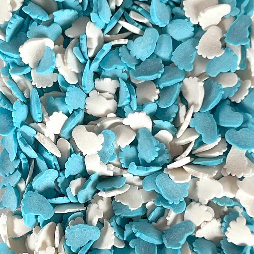 Blue Baby Boy Feet Shaped Sprinkles - Bulk Case (1000 Count) | Perfect for Baby Shower Cupcakes, Birthday Cakes & Gender Reveal Party Decorations