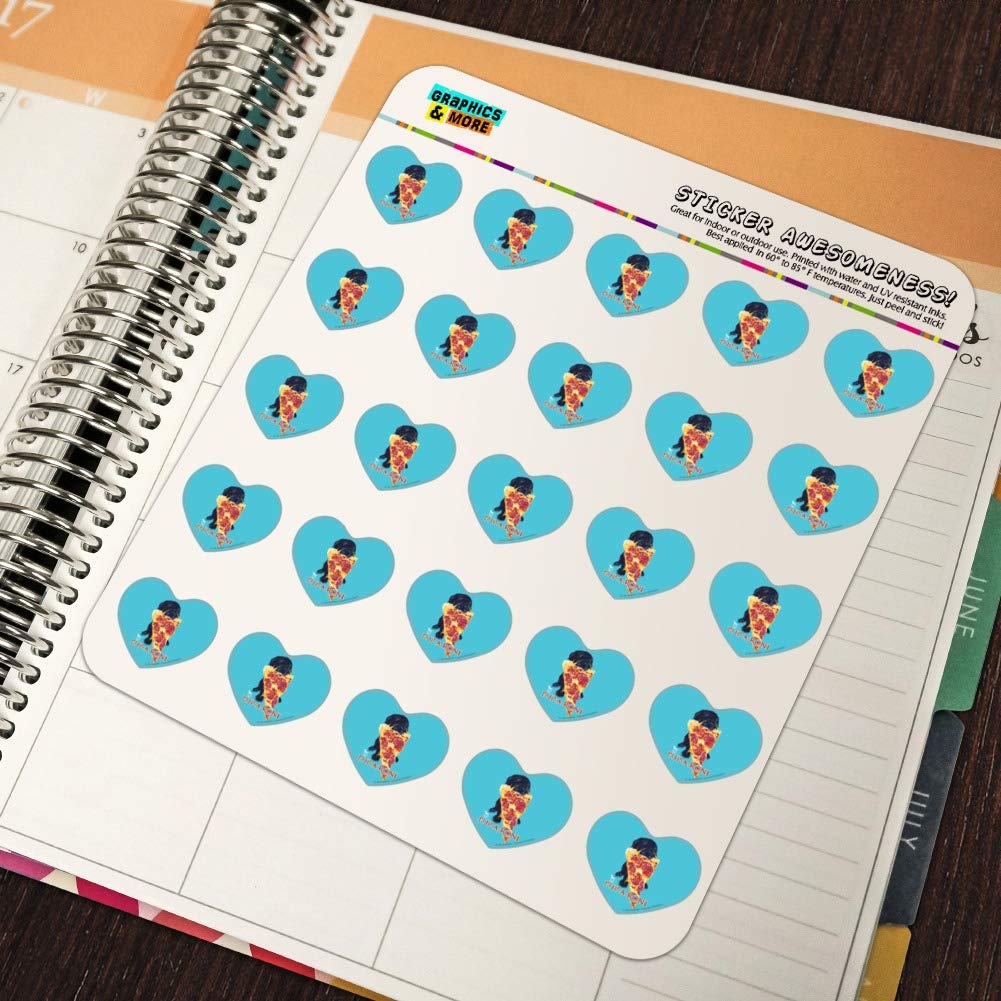 Funny Dog Planner Stickers - Heart Shaped Pizza & Pepperoni Design for Scrapbooking, Bullet Journal, DIY Crafts - Cute Puppy Humor Decals for Planners, Calendars & School Supplies