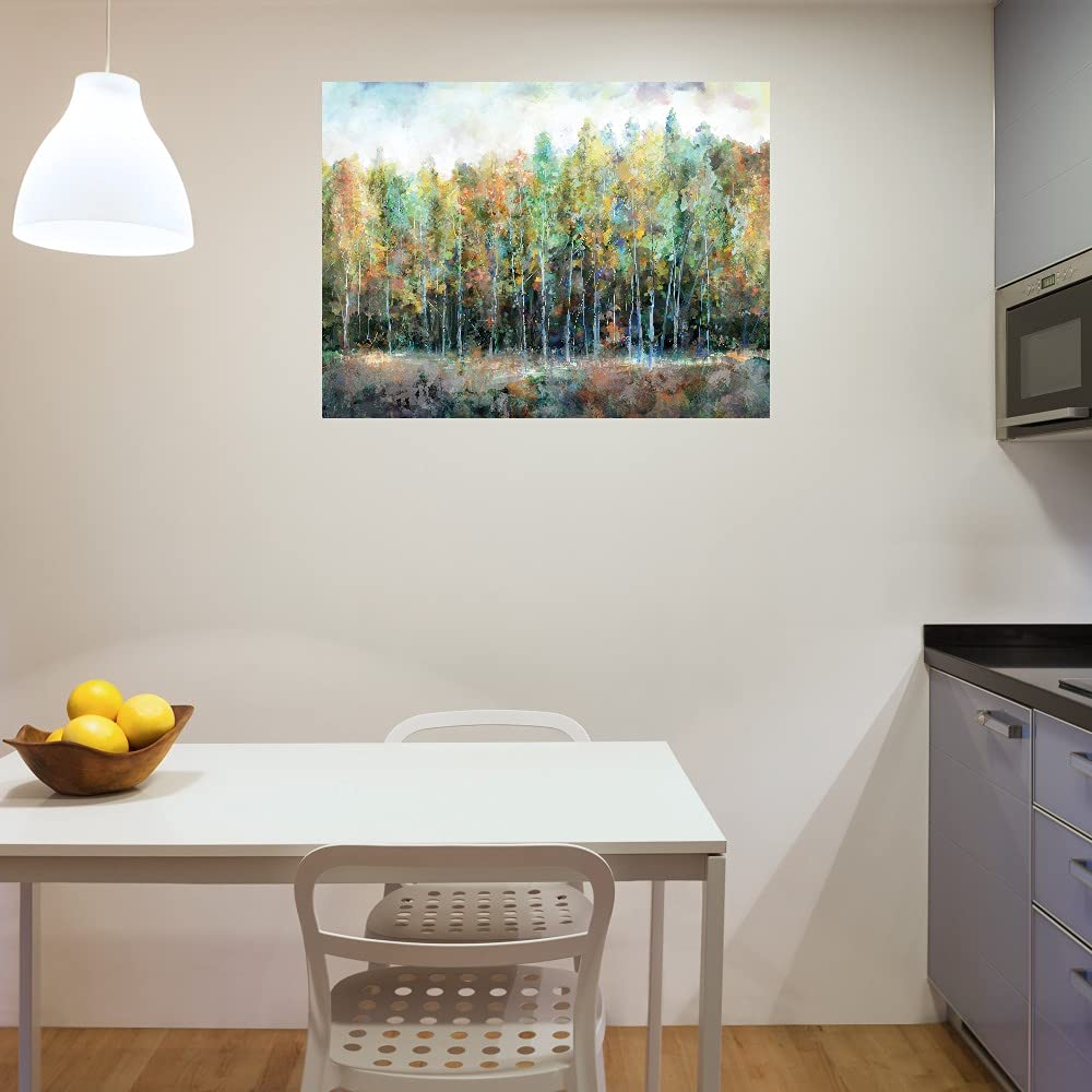 Prismatic Treeline Canvas Wall Art - Modern Fine Art Painting for Home & Office Decor - Ready to Hang 56x42 Inches - Perfect for Living Room, Bedroom, Bathroom, Kitchen, Office, Bar & Dining Room - Adds Elegance to Any Space