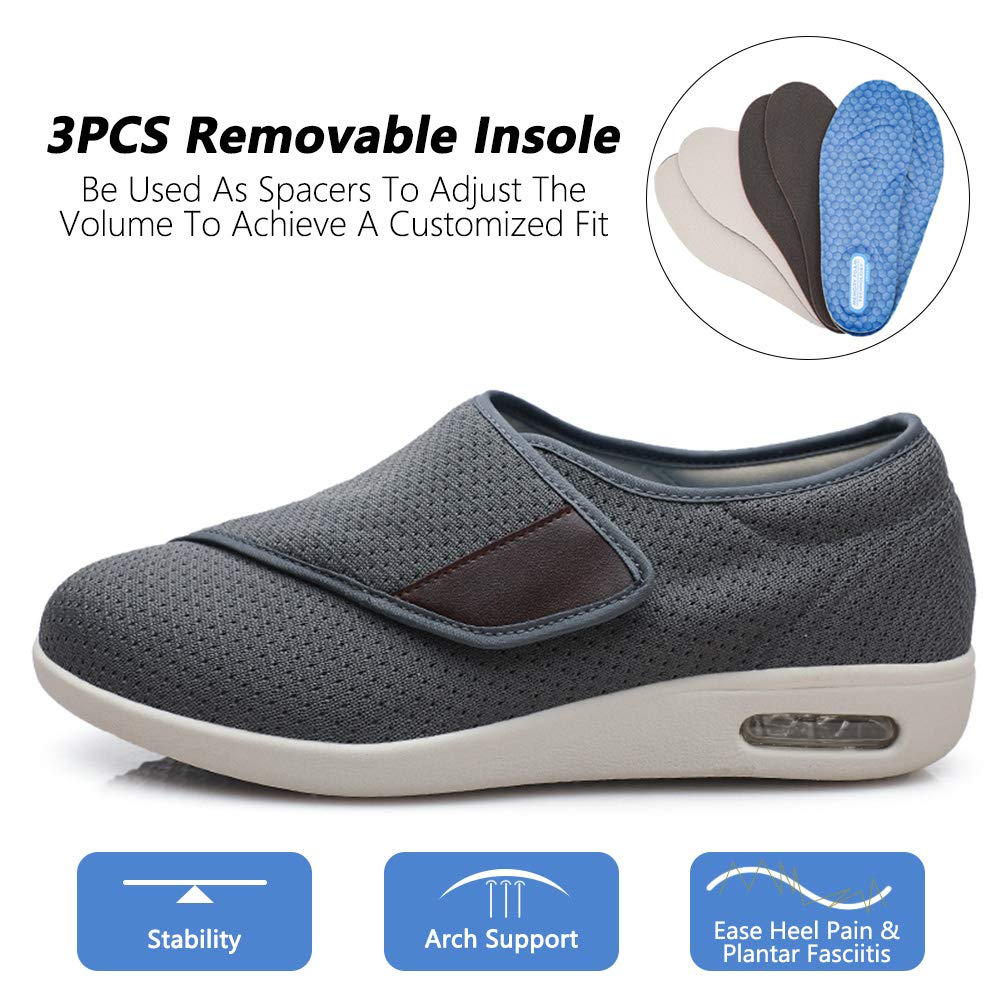 **Men's Diabetic Shoes Extra Wide Width – Adjustable Closure Walking Sneakers for Swollen Feet – Lightweight Casual Athletic Shoes for Diabetic & Edema Support – Ideal for Daily Walking, Work & Comfort**
