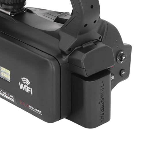 4K Vlogging Camera with 64MP & 18x Digital Zoom - WiFi Night Vision Camcorder with 4-inch Touch Screen, Microphone, Remote Control & Fill Light - Perfect for YouTube, Travel Videos, Live Streaming & Low Light Recording