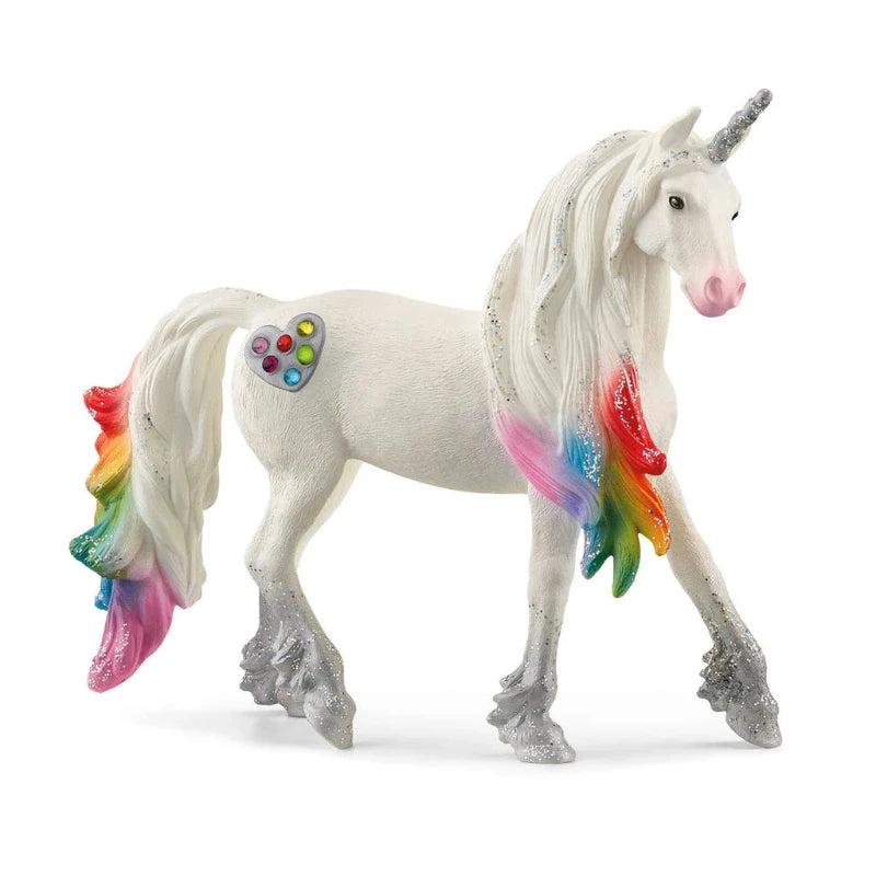 Rainbow Love Unicorn Stallion Plush Toy - Soft Cute Stuffed Animal for Kids Birthday Gifts, Room Decor & Fantasy Play