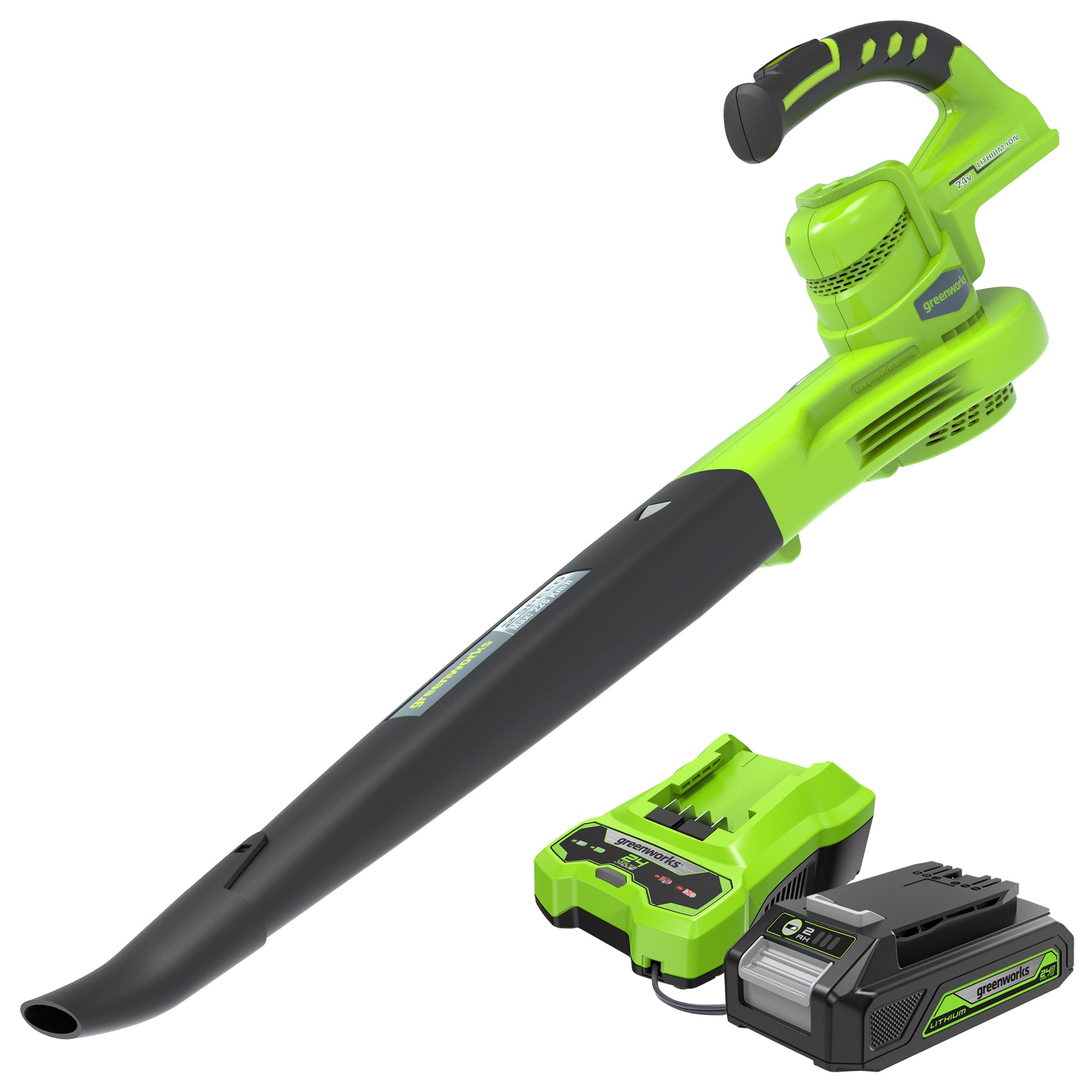 24V Cordless Leaf Blower 135 CFM with 2.0Ah Battery - Powerful Yard Cleanup Tool for Leaves, Grass Clippings & Debris - Perfect for Driveways, Patios & Garden Maintenance