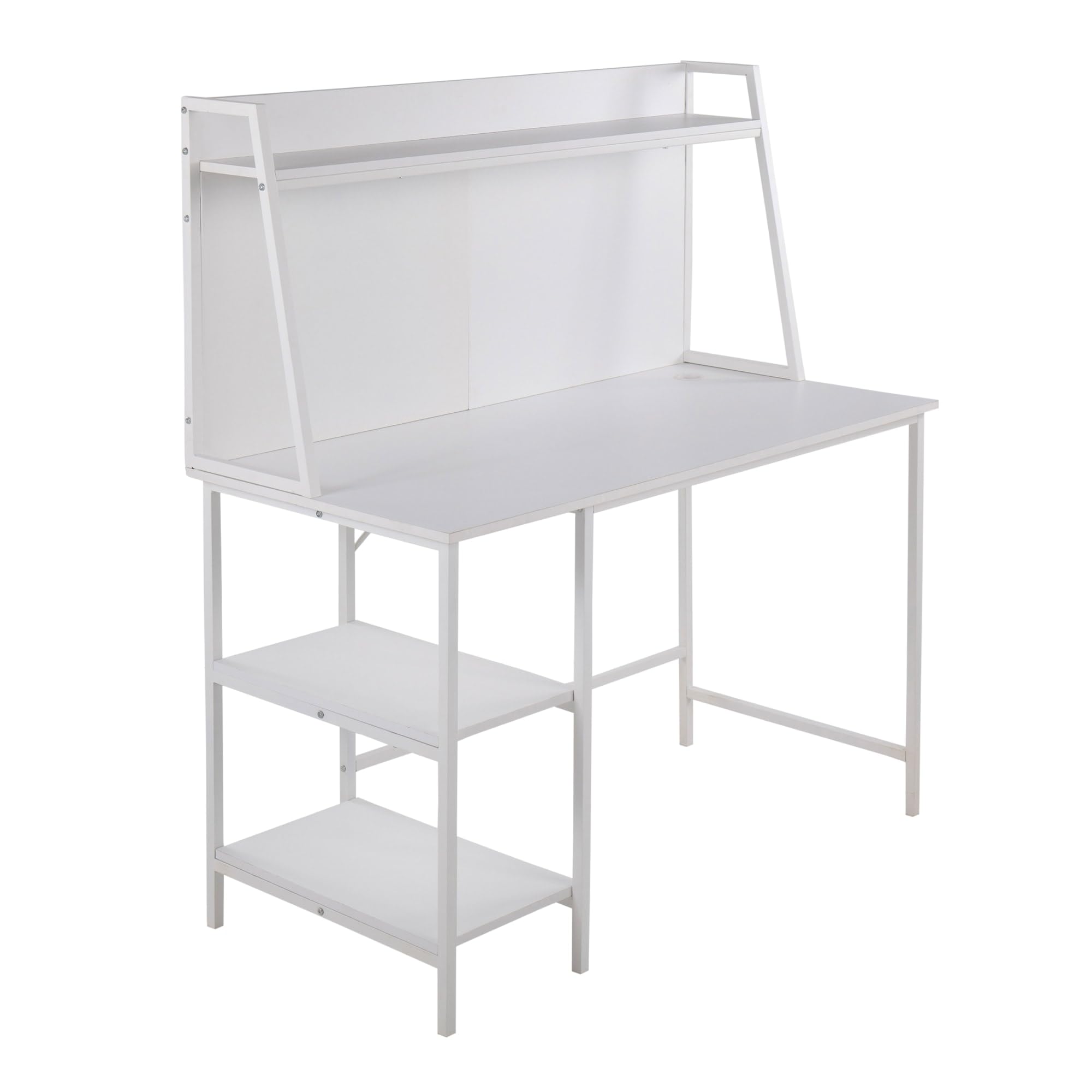 LumiSource Geo Shelf Desk - Modern Home Office & Computer Desk with Storage, Small Space Bedroom & Gaming Desk - Perfect for Work, Study & Gaming Setup