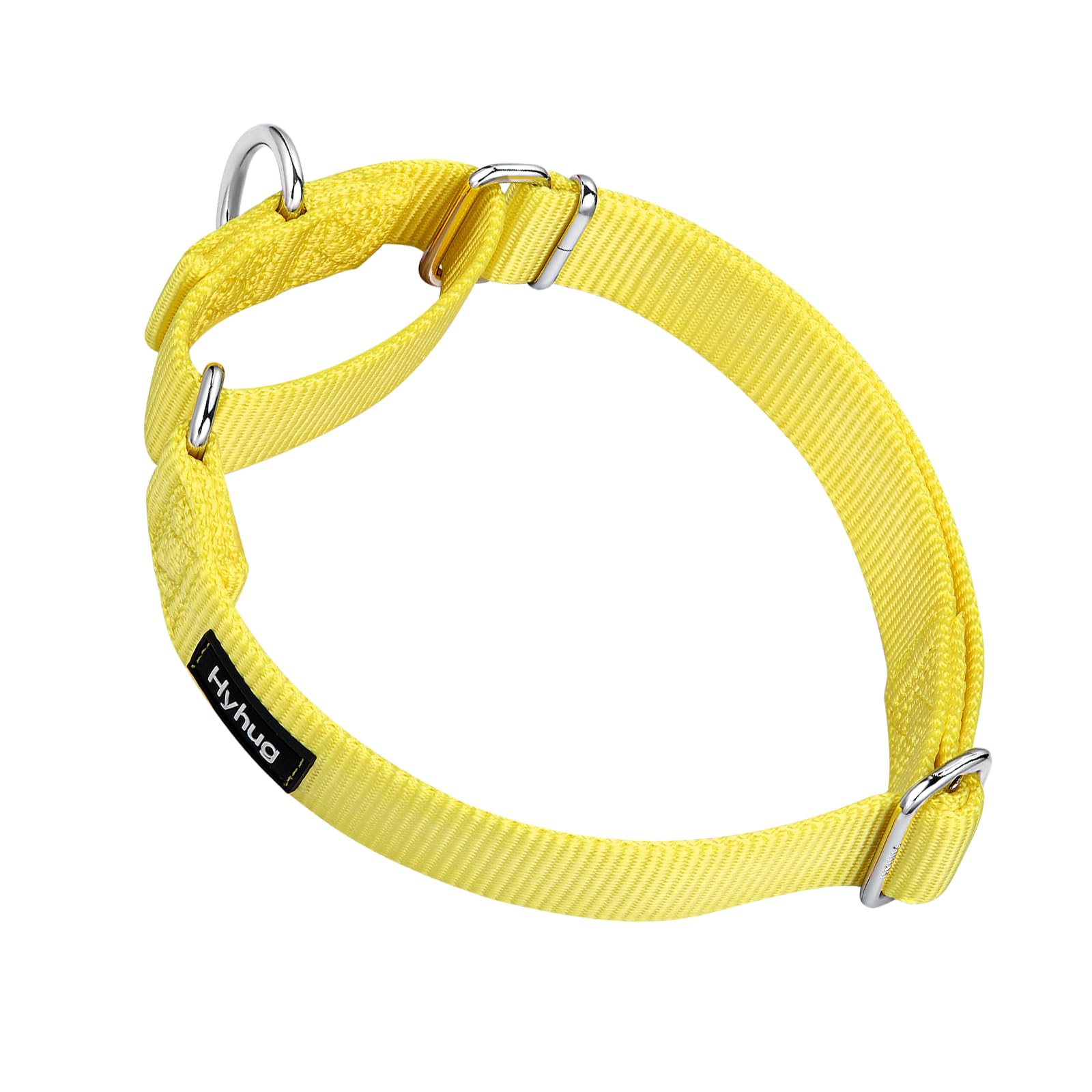 Premium Heavy Duty Nylon Martingale Dog Collar - Anti-Escape Training Collar for Small Dogs | Adjustable & Comfortable for Daily Walks & Outdoor Adventures (Illuminating Yellow, Safe Reflective Design)