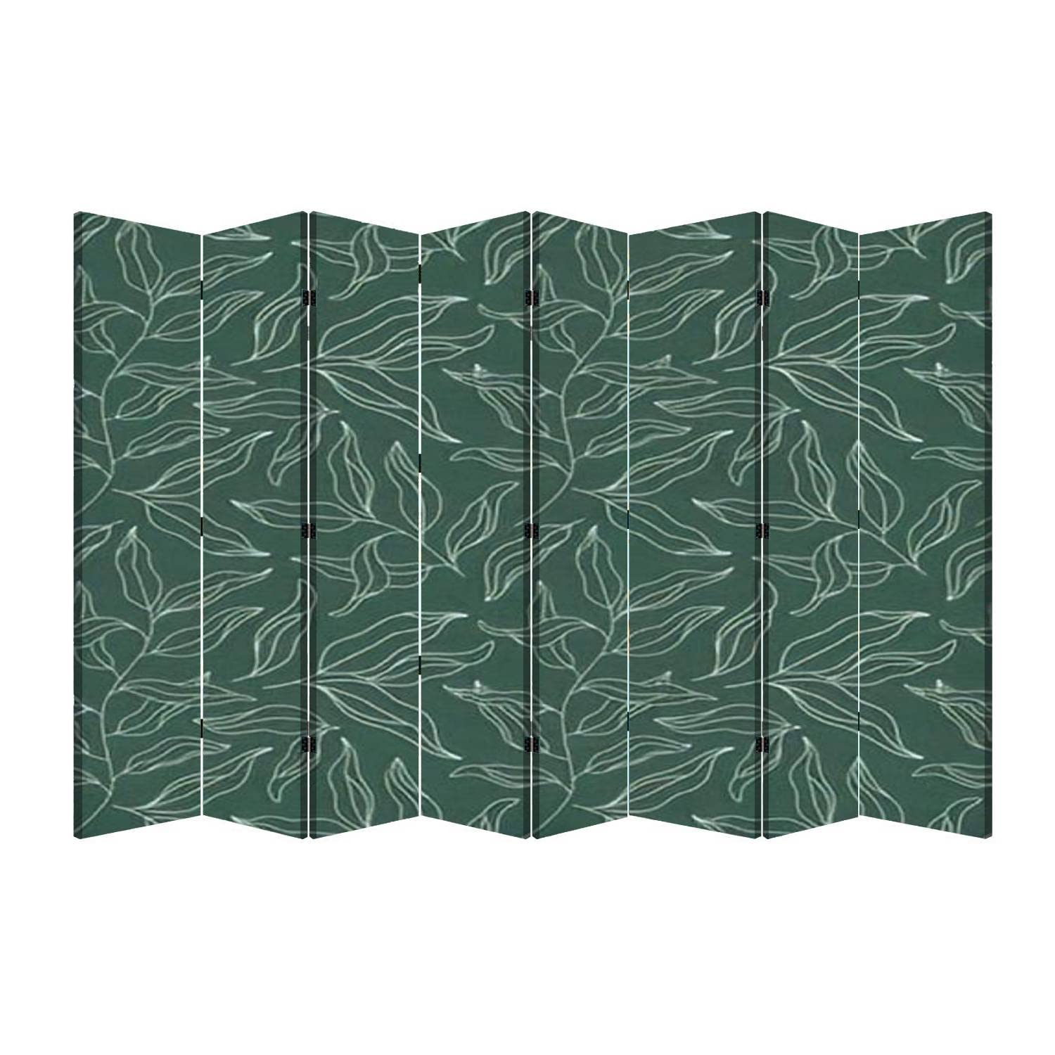 Willow Tree Branch Folding Room Divider - 8 Panel Portable Freestanding Privacy Screen with Eucalyptus Leaves Design for Home, Office, Bedroom | Modern Contour for Space Separation & Decoration