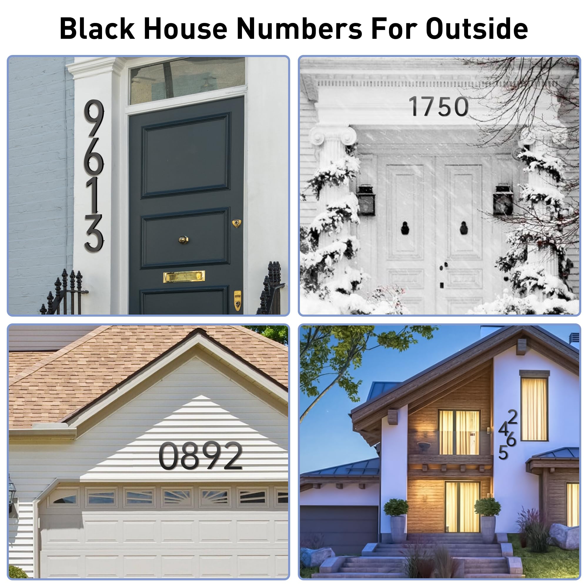 Modern Black 7-Inch Large Metal House Numbers - Floating Exterior Address Plaque for Home, Street & Mailbox (Weatherproof & Easy to Install) | Perfect for Front Door, Porch, Fence & Outdoor Visibility