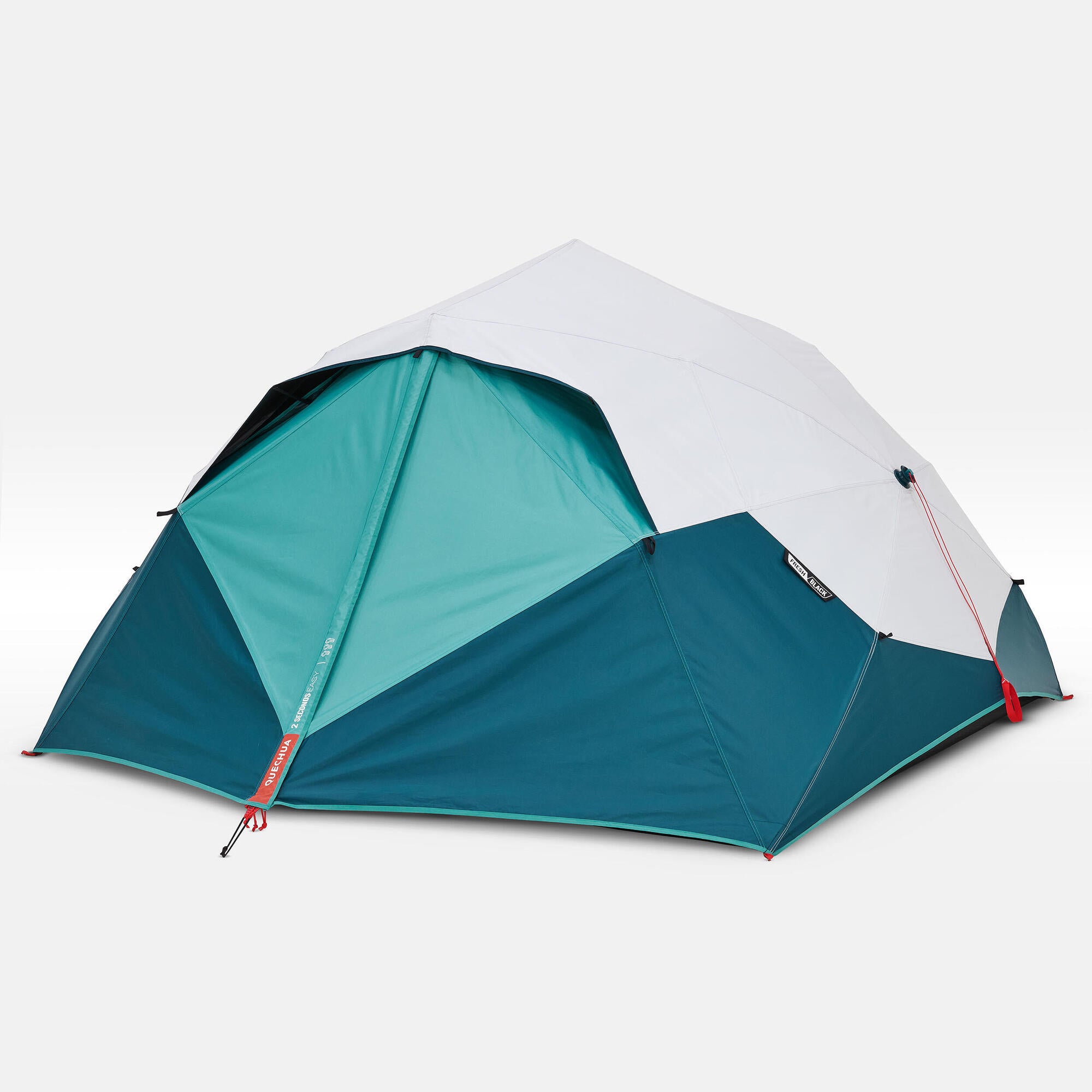 Quechua 2 Second Easy Fresh & Black Waterproof Pop Up Camping Tent for 3 Person - Lightweight Instant Setup Tent for Outdoor Adventures, Hiking, Backpacking & Family Camping Trips