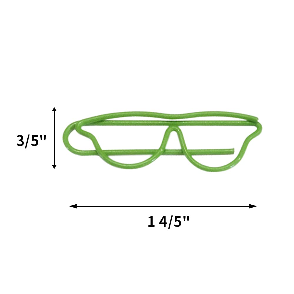 Muka 100 PCS Cute Glasses-Shaped Paper Clips - 1.8