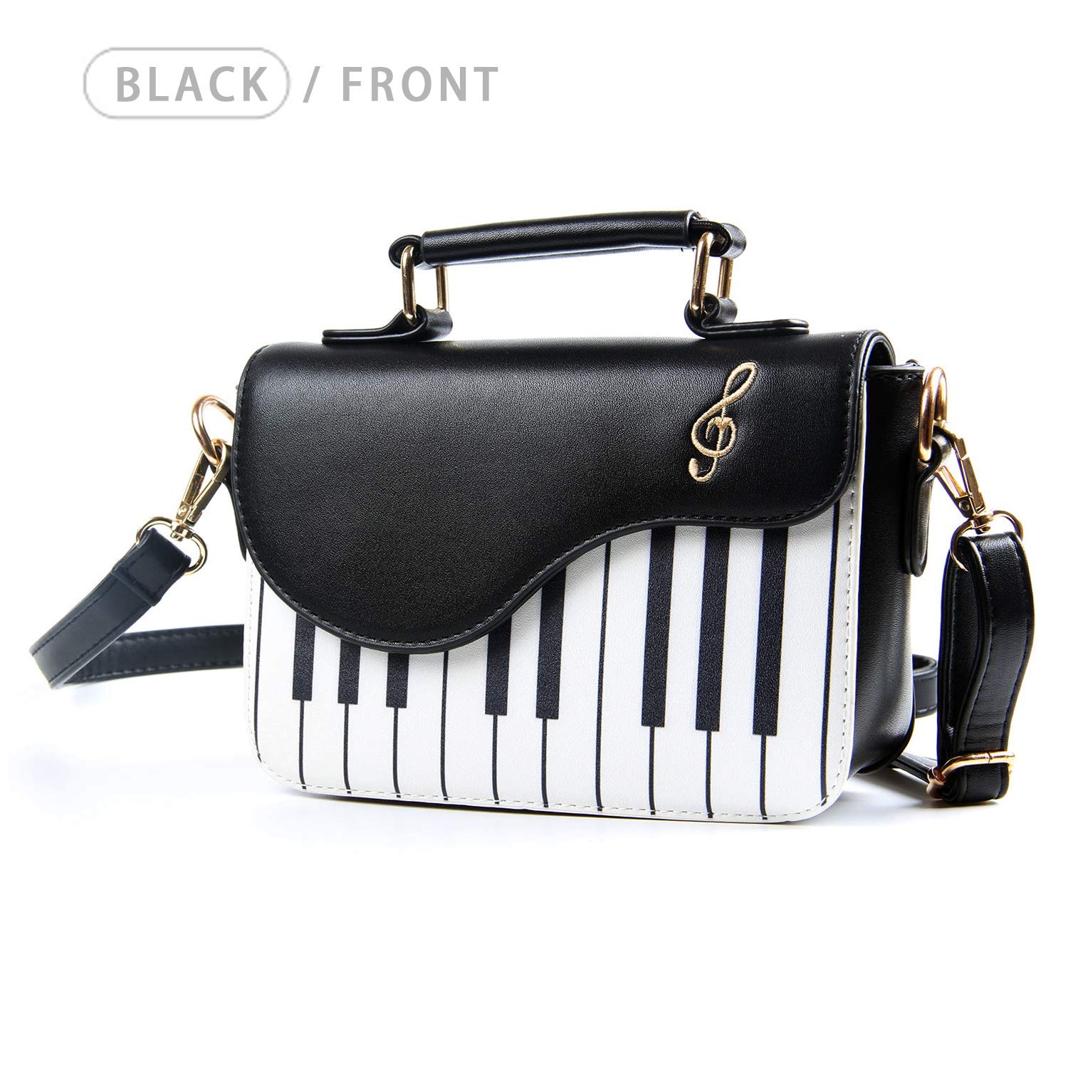Women's Piano Guitar Shape Crossbody Purse - Music Themed Small Shoulder Bag & Tote for Concerts, Parties & Music Lovers | Stylish & Functional Accessory