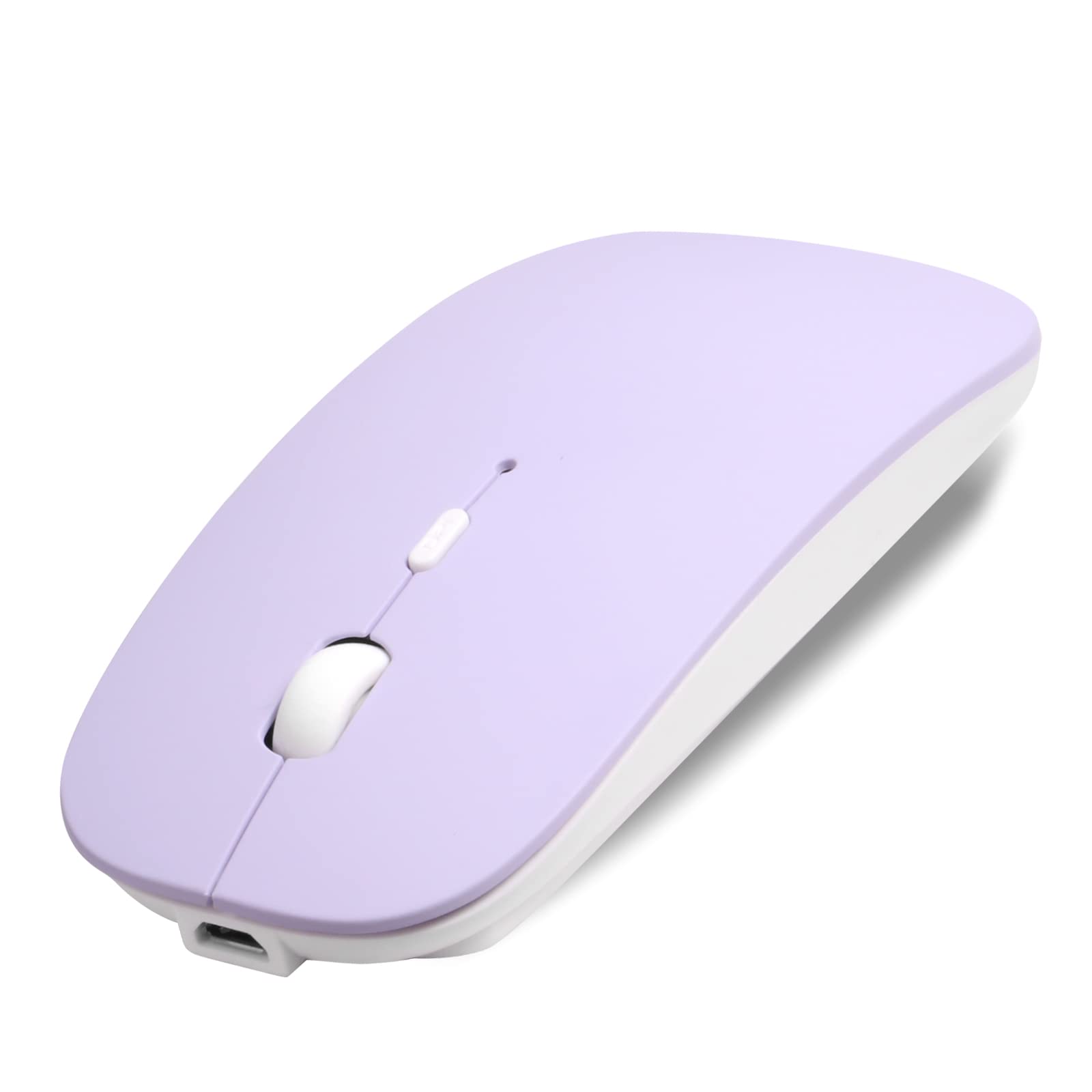 Wireless Bluetooth Mouse for Laptop, iPad, iPhone, Mac & Android - Slim Rechargeable USB Quiet Mouse Compatible with Windows, Linux, MacBook Air - Purple | Perfect for Office, Travel & Home Use