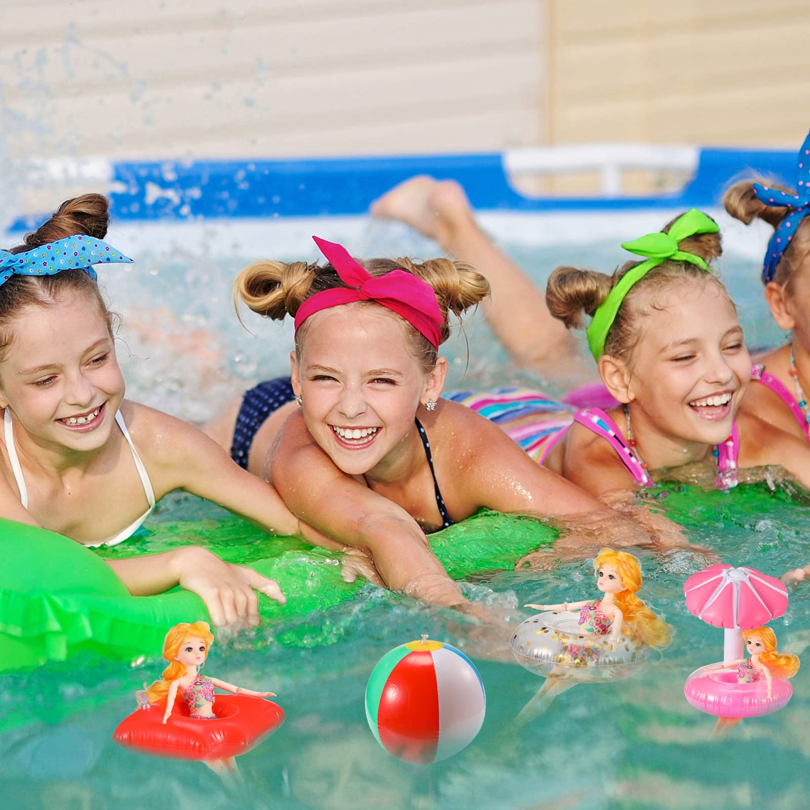 CHENGU 6 Pcs Doll Pool Floaties Set for 11.5