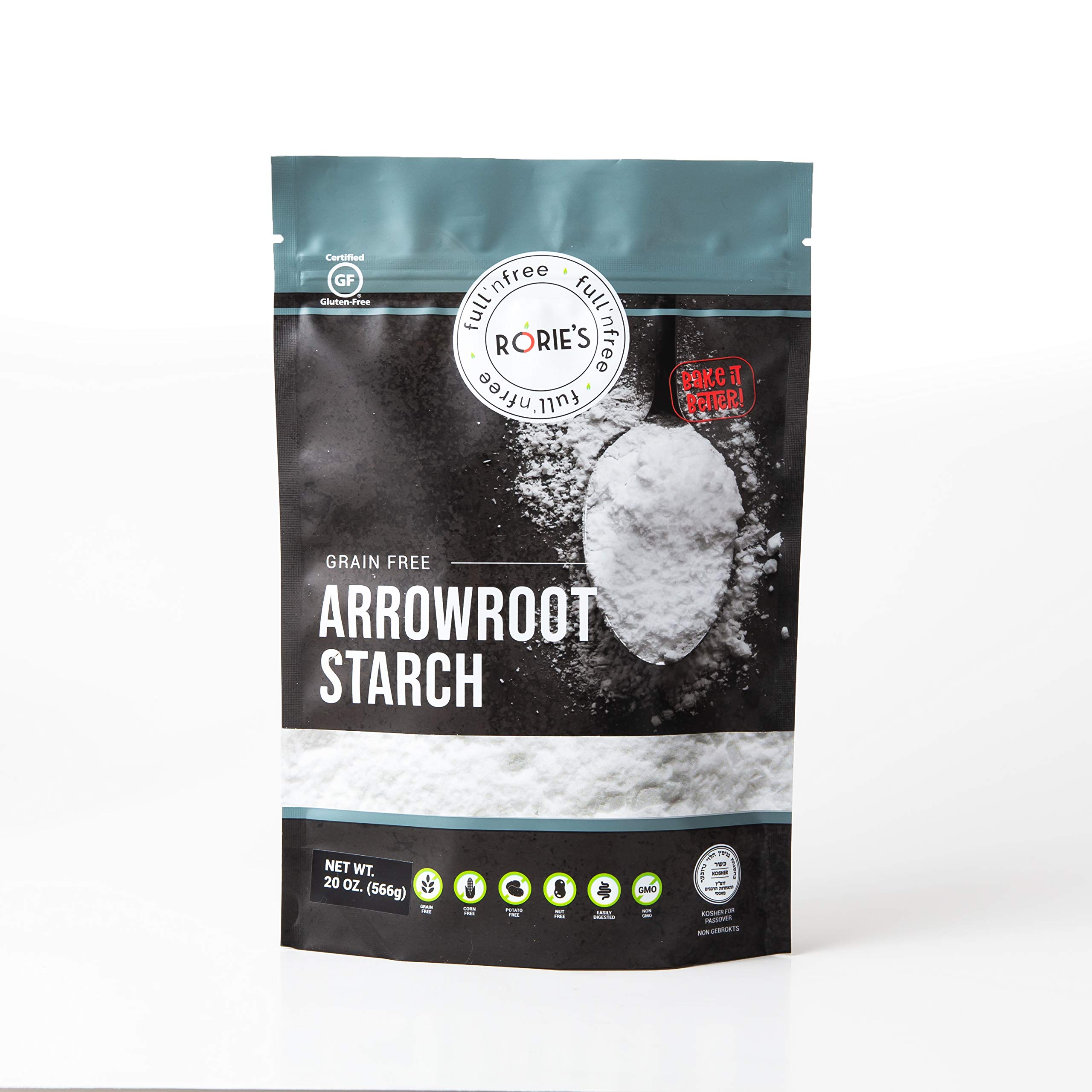 Organic Arrowroot Starch Powder - Gluten Free, Non-GMO, Kosher Certified Natural Thickener (20oz) - Perfect for Baking, Cooking & Passover Recipes