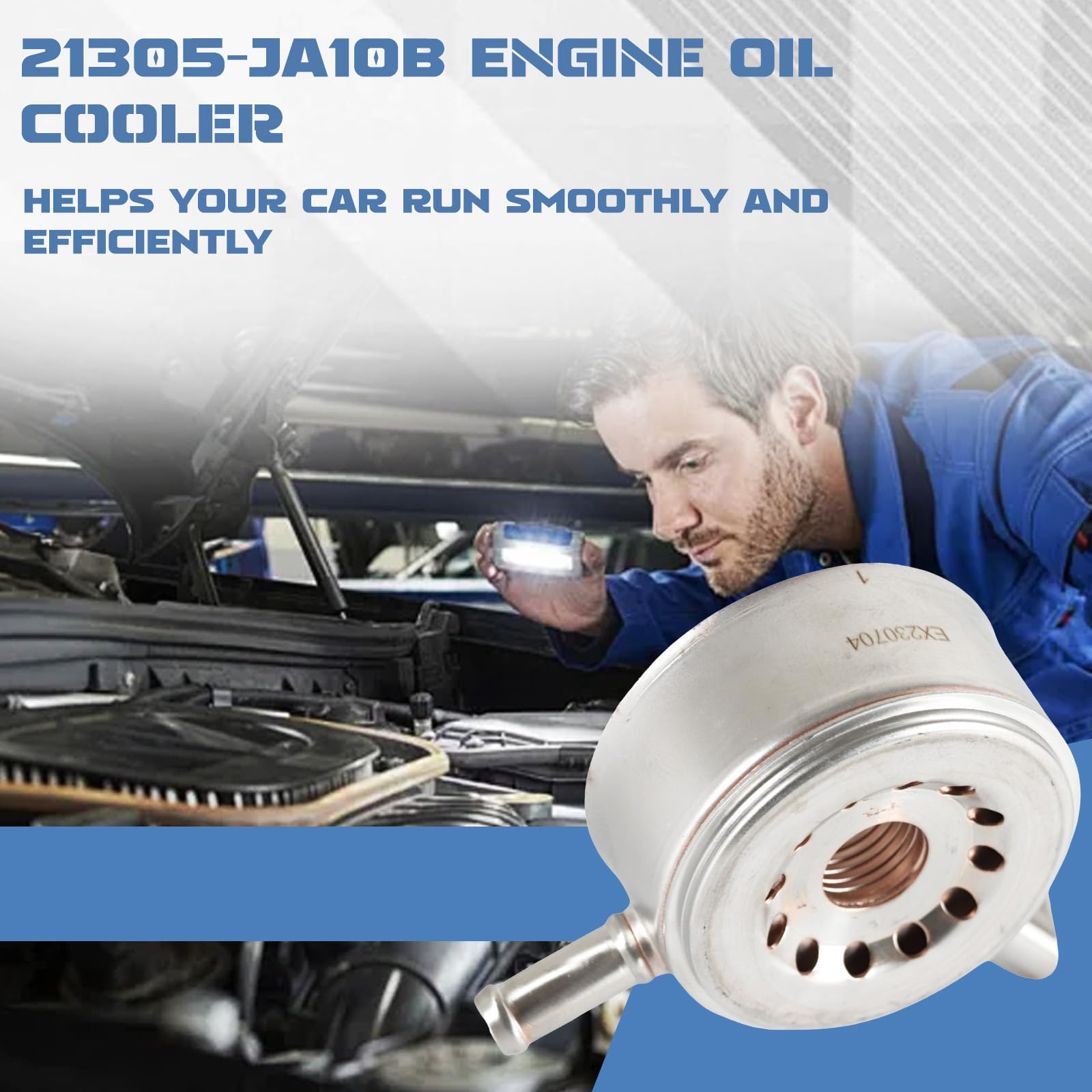 21305-JA10B Engine Oil Cooler for 2009-2018 Nissan Murano Altima Pathfinder Quest JX35 3.5L - High Performance Cooling System for Engine Protection - Perfect for Off-Roading, Towing & High-Temperature Driving Conditions