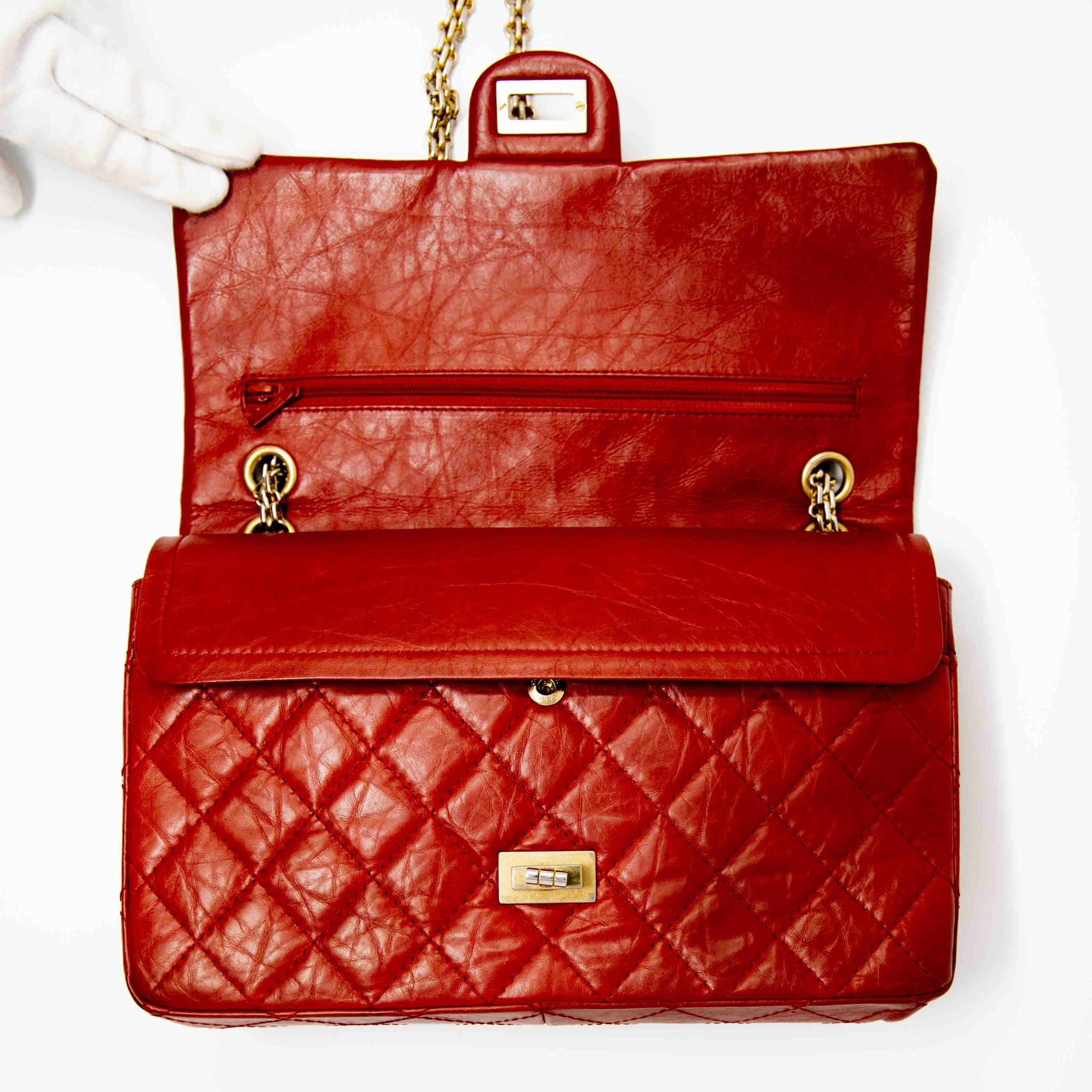 Authentic Chanel Red Calfskin 2.55 Reissue 266 Flap Bag - Luxury Designer Handbag for Women, Perfect for Evening Events & Special Occasions
