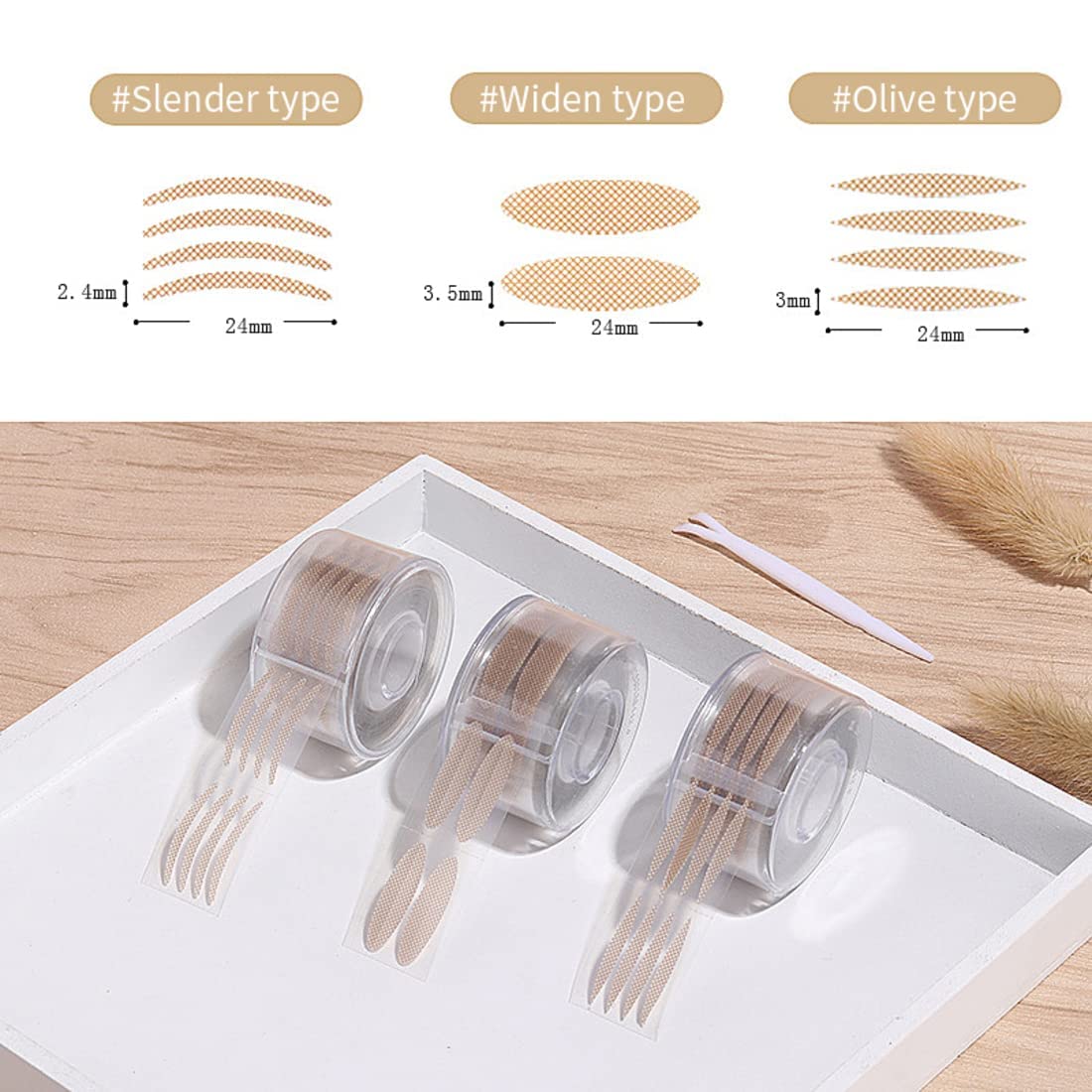 Buransh Waterproof Invisible Double Eyelid Tape - 300pcs Natural Fiber Eyelid Lift Strips for Hooded & Droopy Eyes | No Glue Eyelid Support | Perfect for Asian Monolid Makeup & Eye Contouring | Great Gift for Women & Girls