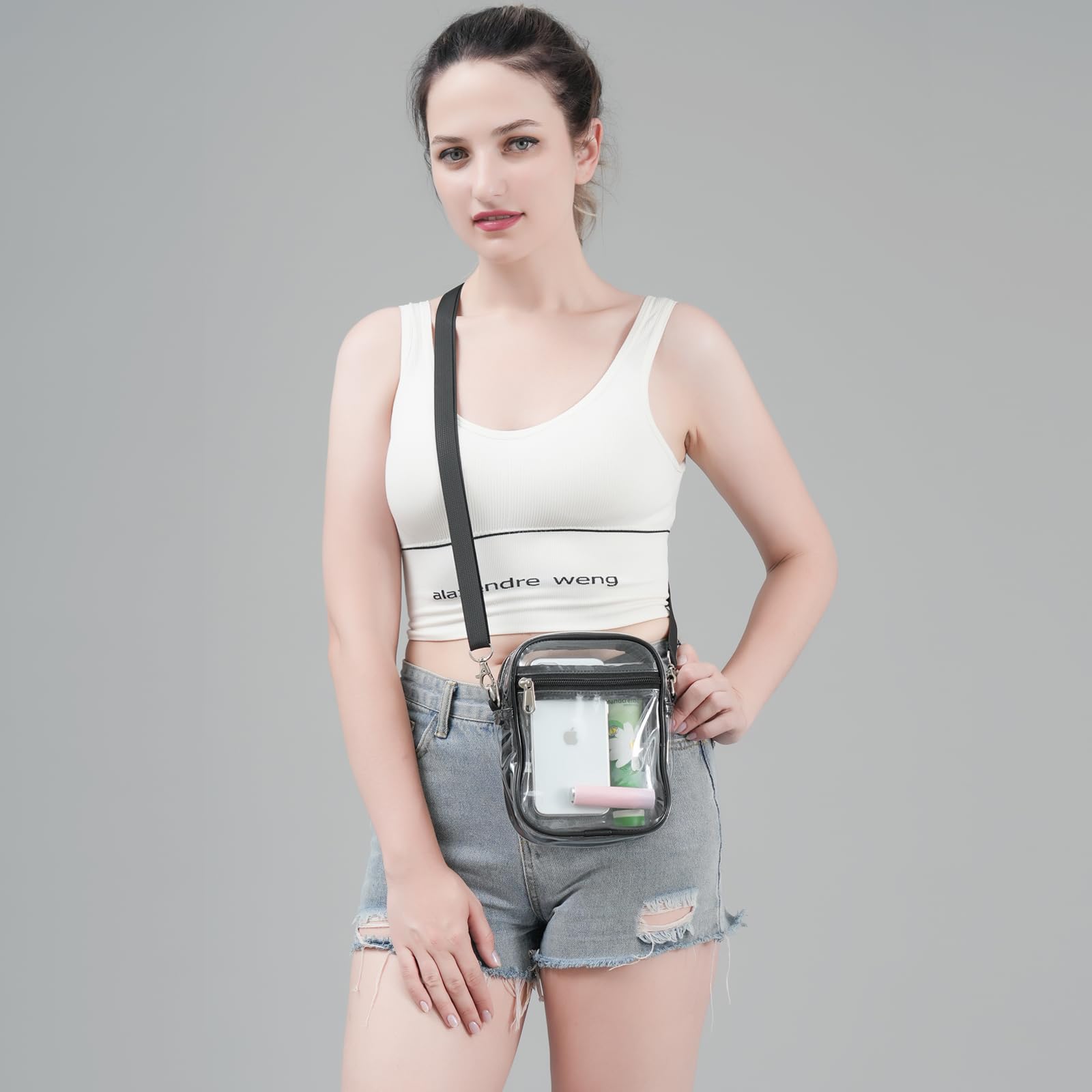 COVAX Clear Crossbody Purse Bag - Stadium Approved Transparent Bag for Concerts, Festivals, Sports Events & Theme Parks - Waterproof & Secure for Travel, Shopping & Night Out