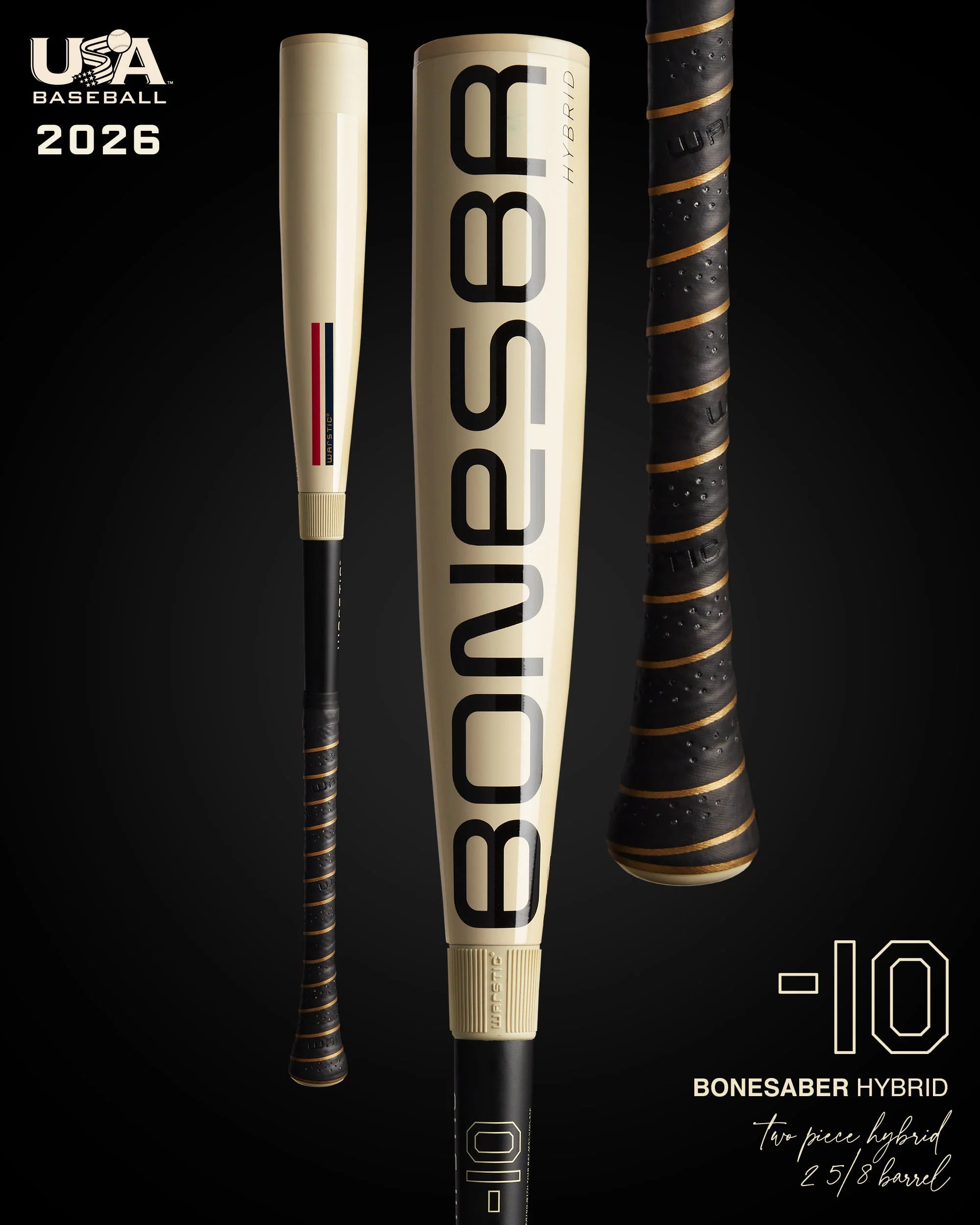 Warstic Bonesaber Hybrid Metal Baseball Bat - 2025 Edition | USA Made | Perfect for Baseball Training & Self-Defense