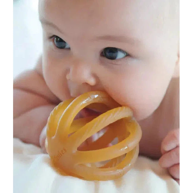 Eco-Friendly Baby Teething Toy - Calmies EcoTeether Ball by Ecopiggy | Safe & Non-Toxic Natural Rubber Teether for Soothing Sore Gums | Perfect for Infants & Toddlers at Home or On-the-Go