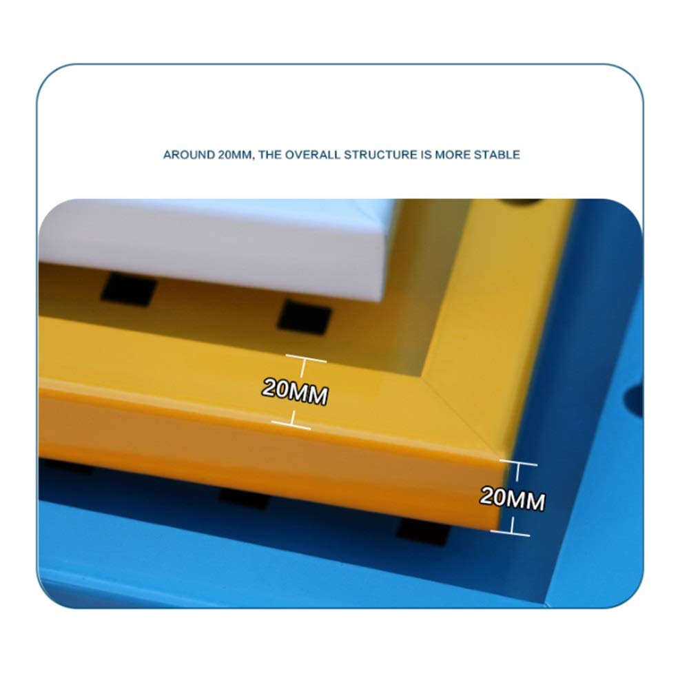 Steel Pegboard Hooks - Heavy Duty Metal Nail Plate with Square Holes for Tool Storage & Organization - Yellow Wall Mounted Tool Organizer (90x45cm) - Perfect for Garage, Workshop & Home Shelving Systems