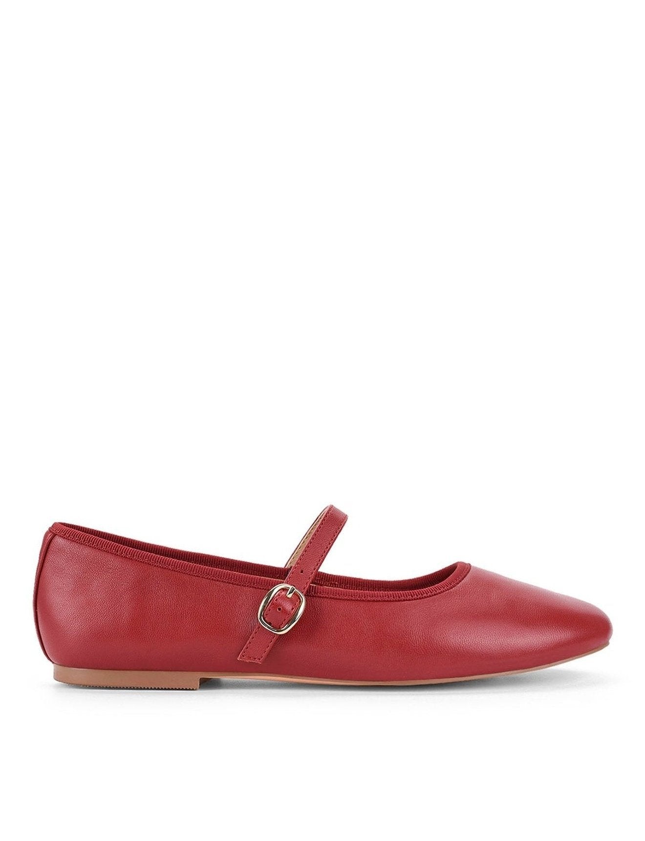 Bailey Flats Red Leather Women's Shoes - Comfortable & Stylish for Casual Wear, Office, and Everyday Outfits