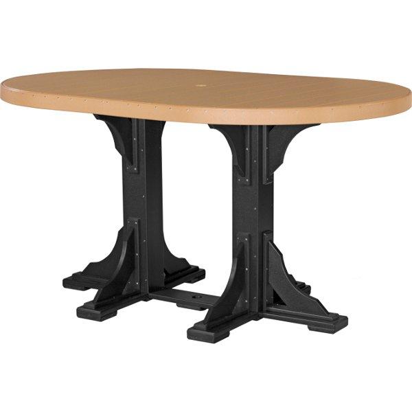 Poly 4ft x 6ft Oval Bar Height Table - Durable Outdoor & Indoor Dining Table for Patio, Restaurant, or Event Venue