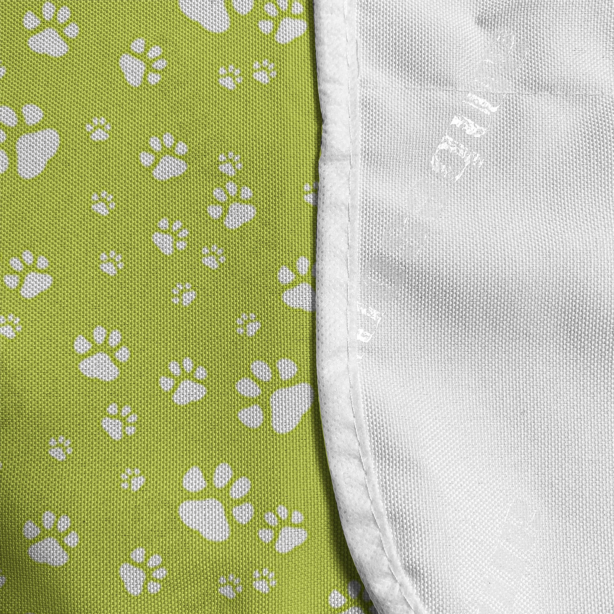 Ambesonne Paw Print Microwave Cover - Monochrome Animal Footsteps Design, Waterproof Kitchen Organizer with Pockets, 36