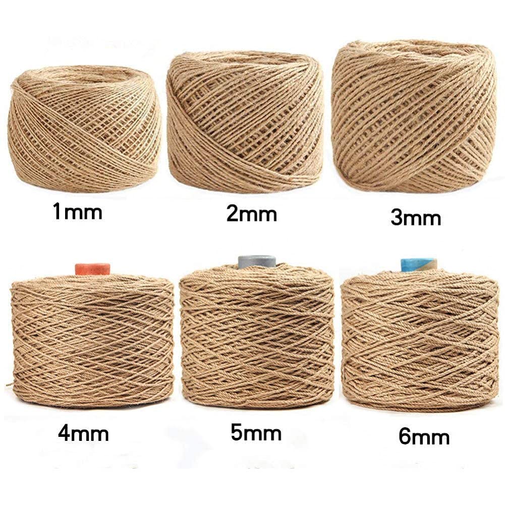 Natural Strong Jute Twine Rope - 5mm x 50m Multifunctional Hemp Cord for DIY Crafts, Gardening, Packing, Survival & Home Decor | Perfect for Macrame, Gift Wrapping & Outdoor Projects