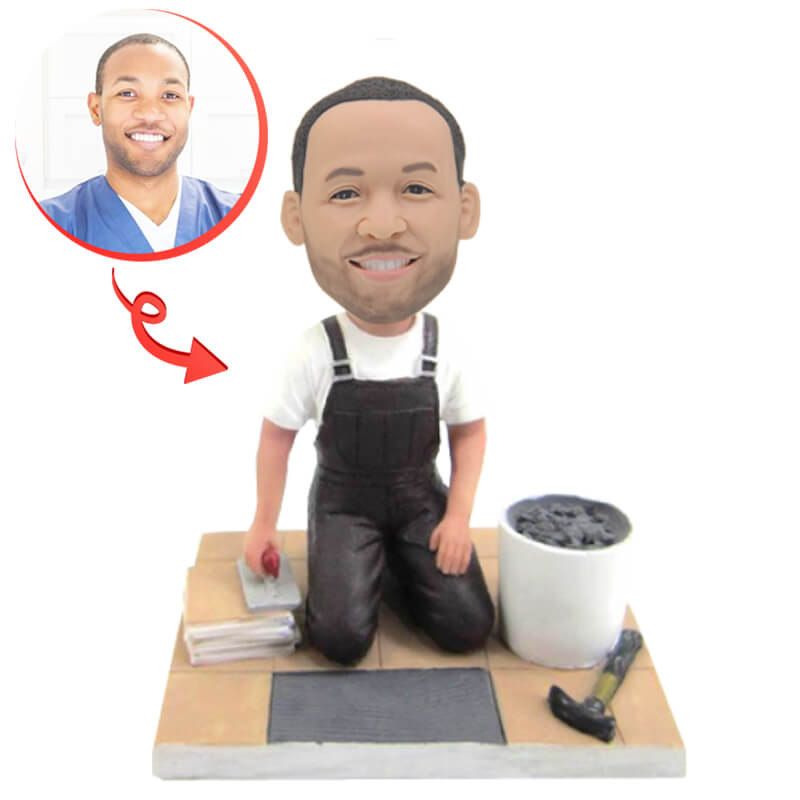 Custom Home Improvement Bobblehead - Personalized DIY & Construction Worker Figurine - Perfect for Office Desk Decor, Gifts for Contractors & Home Renovation Enthusiasts