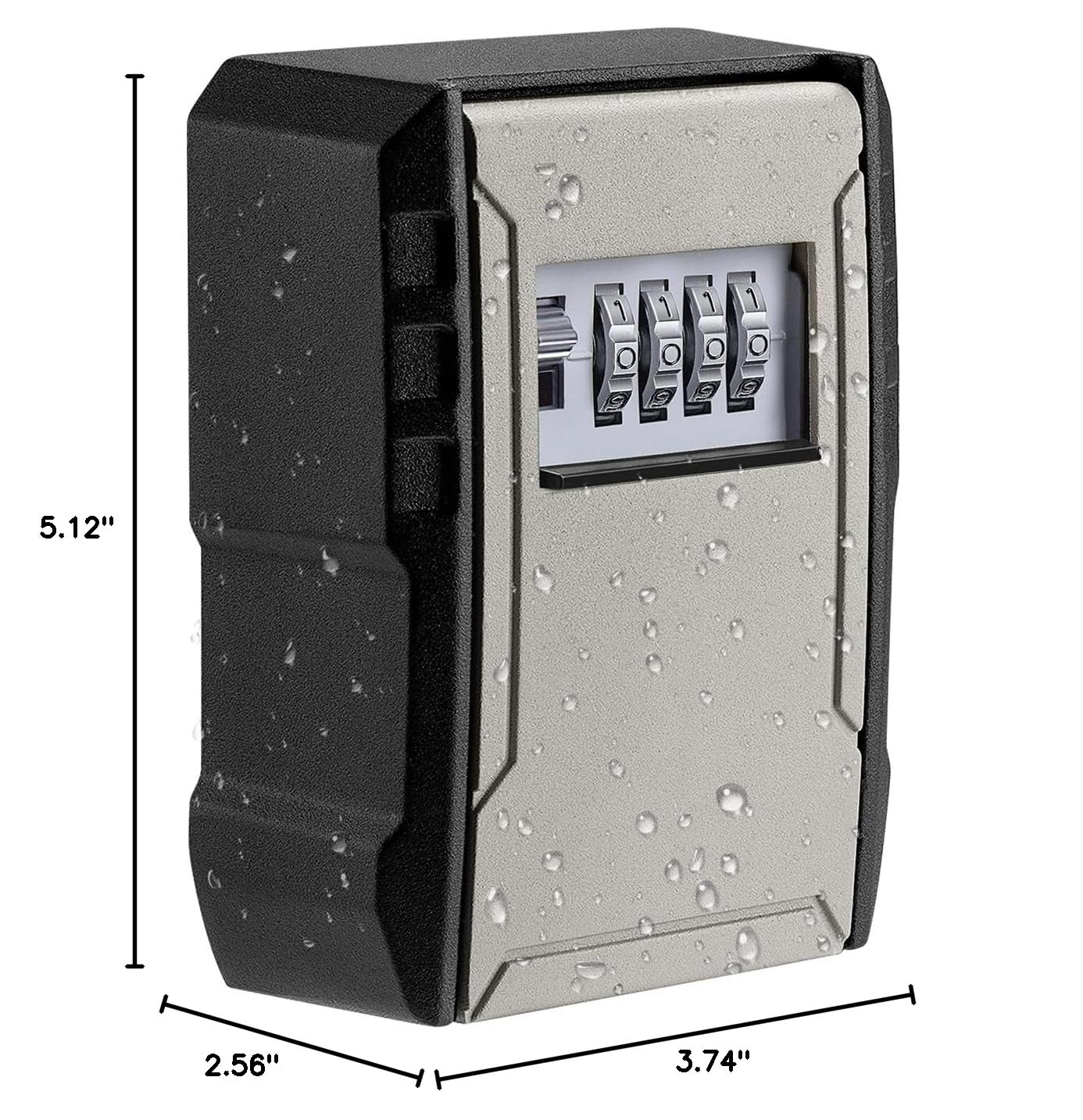 UPGRADE Extra Large Key Lock Box - Heavy Duty Weatherproof Wall Mount Key Safe for Car Keys, House Keys & Fobs - Secure Key Storage Box for Indoor & Outdoor Use - Garage, Garden, Store, Vacation Home Security (1, Grey) - Perfect for Key Exchange, Rental Properties & Emergency Access