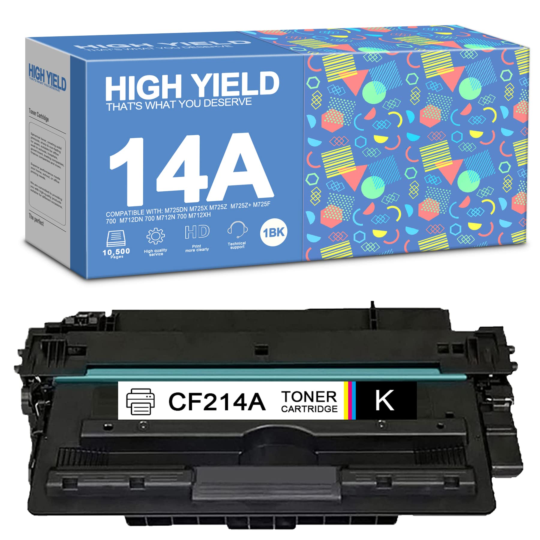 HP M725 Toner Cartridge - Smart 14A | CF214A Compatible (Black) for Office Printers