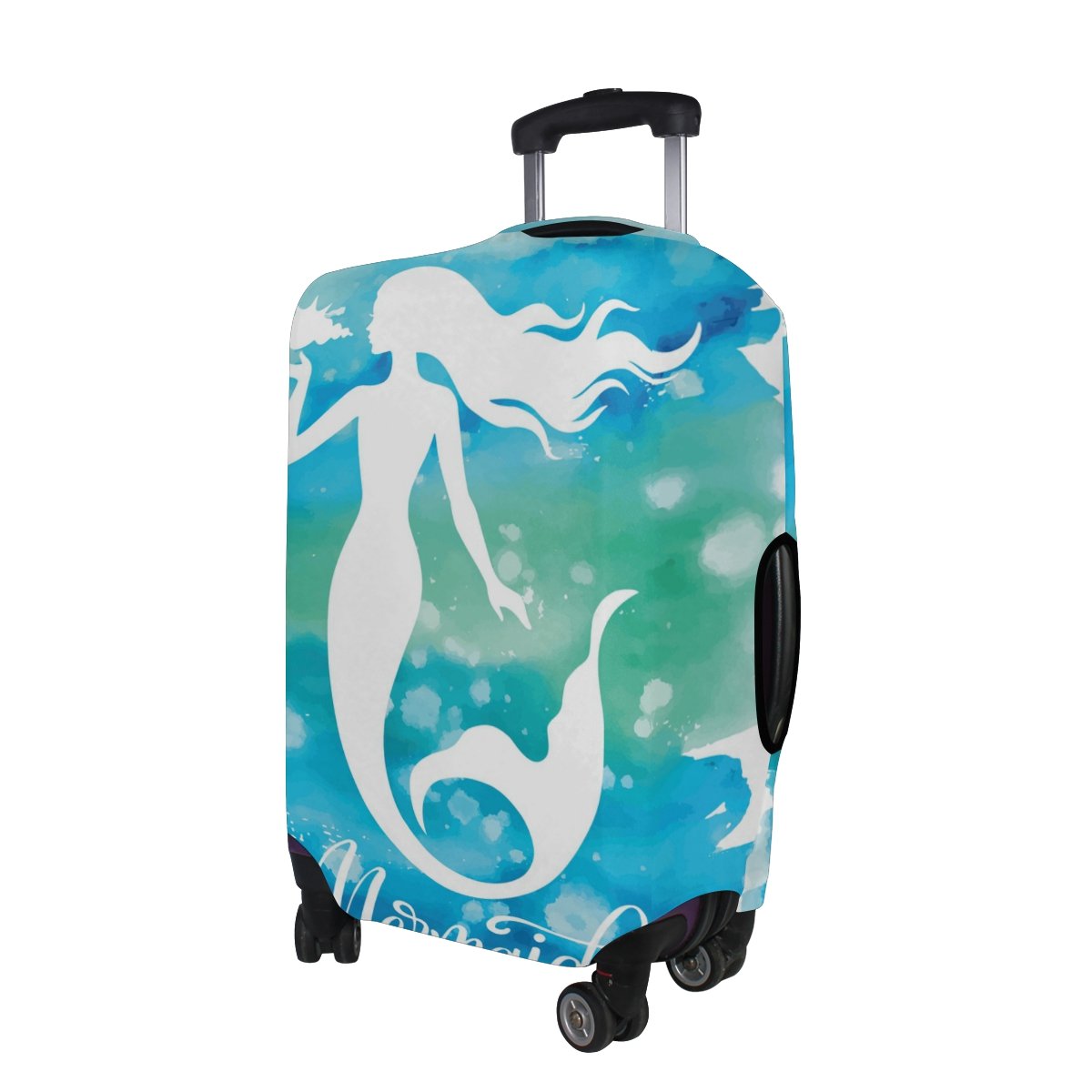 U LIFE Artist Cute Blue Mermaid Luggage Suitcase Cover Protector - Waterproof Travel Bag Protector for Men & Women - Perfect for Airplane, Cruise, and Vacation Travel Accessories