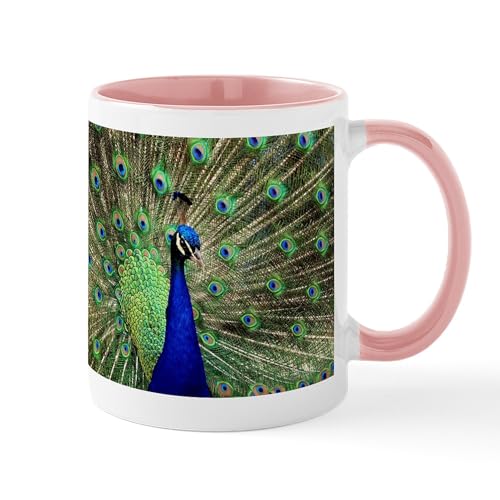 White/Pink Inside - Peacock Mugs