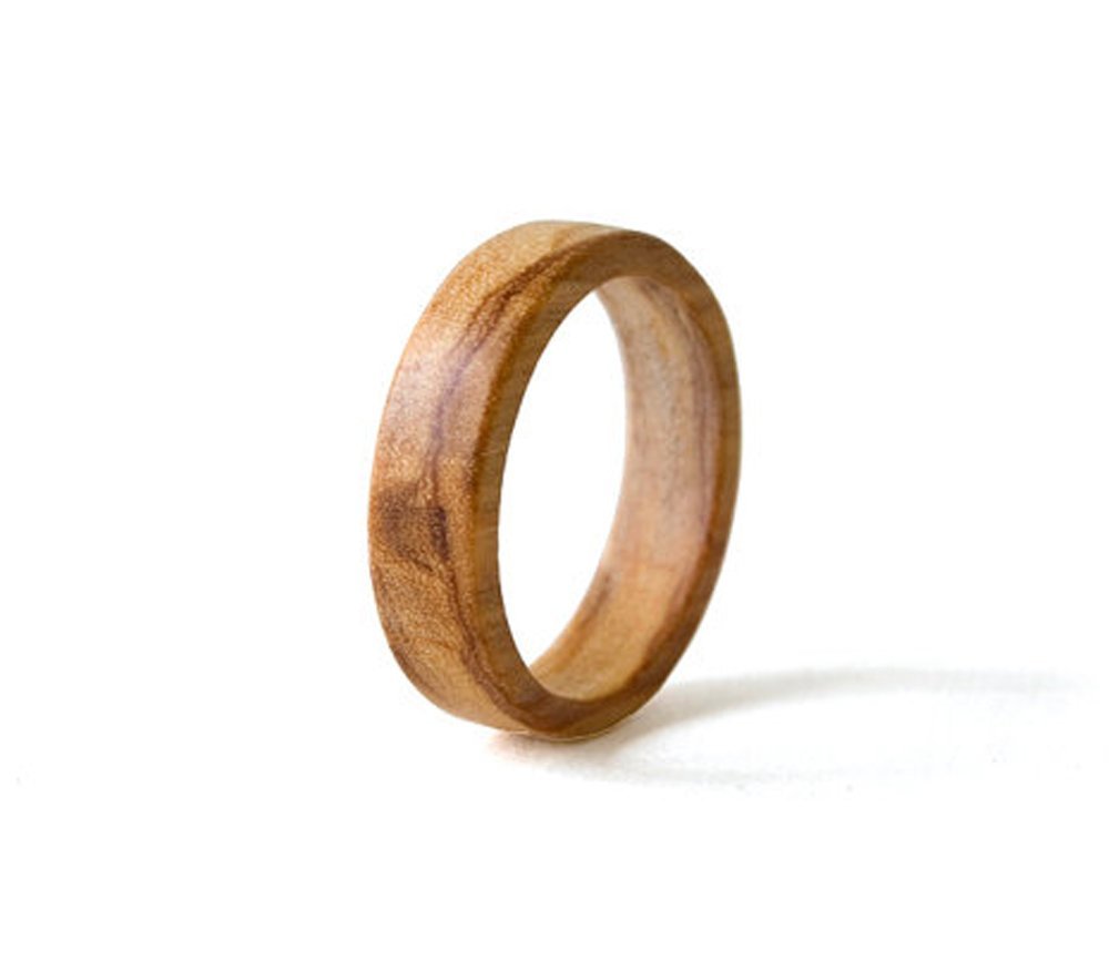 Handmade Olive Wood Wedding Band for Men & Women - Natural Wood Ring, Custom Engraved Personalized Jewelry - Perfect for Anniversaries, Engagements & Unique Gifts
