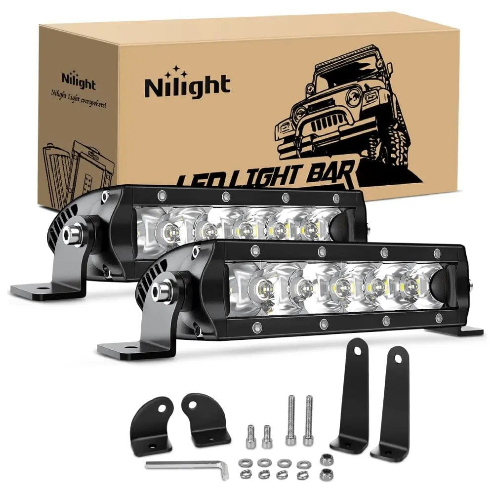 7 Inch 30W 3600LM Ultra Slim LED Light Bars (Pair) - Waterproof Off-Road Lighting for Trucks, ATVs, UTVs, Boats & Marine Vehicles