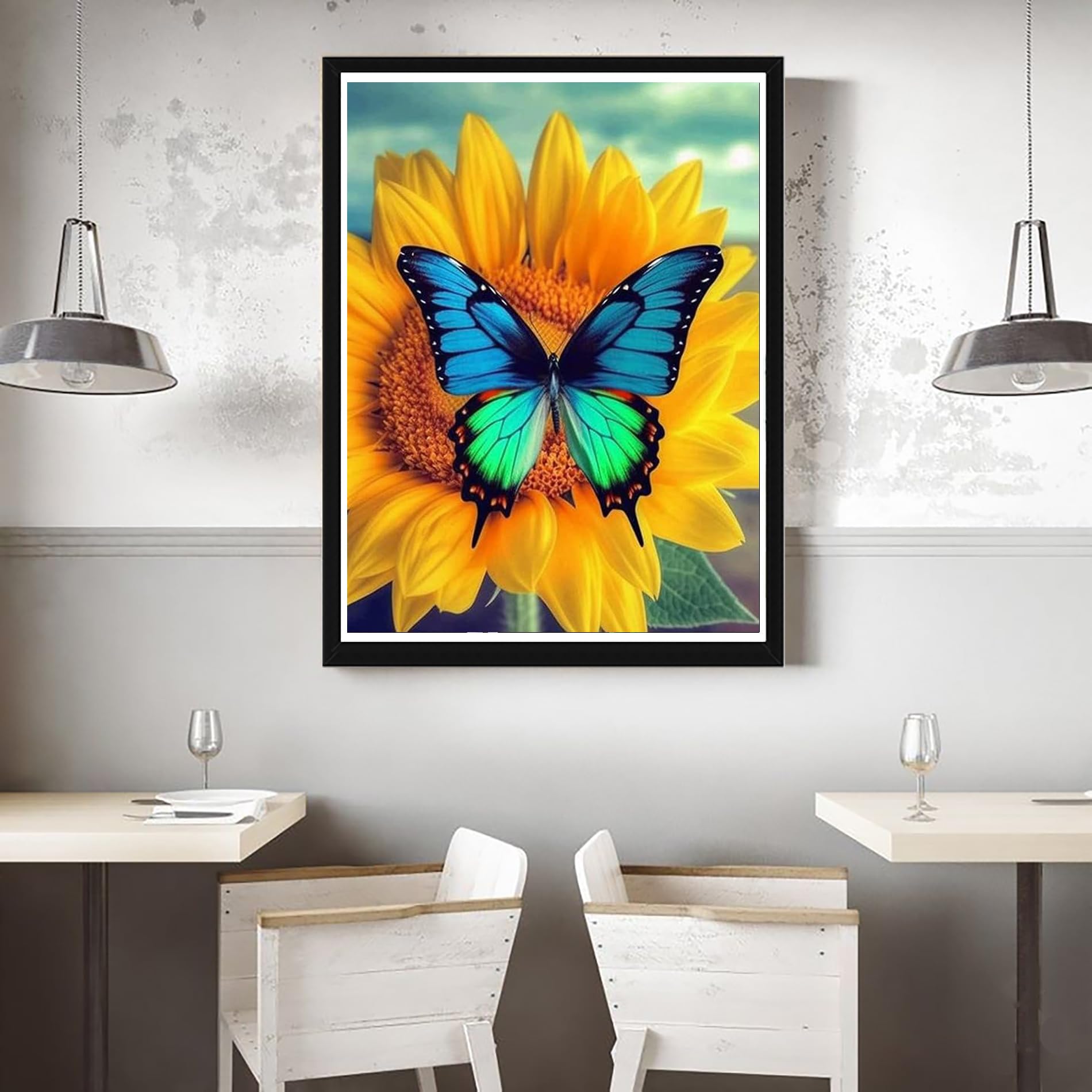 VAIIEYO 5D Diamond Painting Kit - Sunflower Full Drill Round Rhinestone Art for Adults | DIY Oil Painting by Numbers | 12x16 Inch Home Wall Decor | Perfect for Relaxation, Stress Relief & Creative Gift