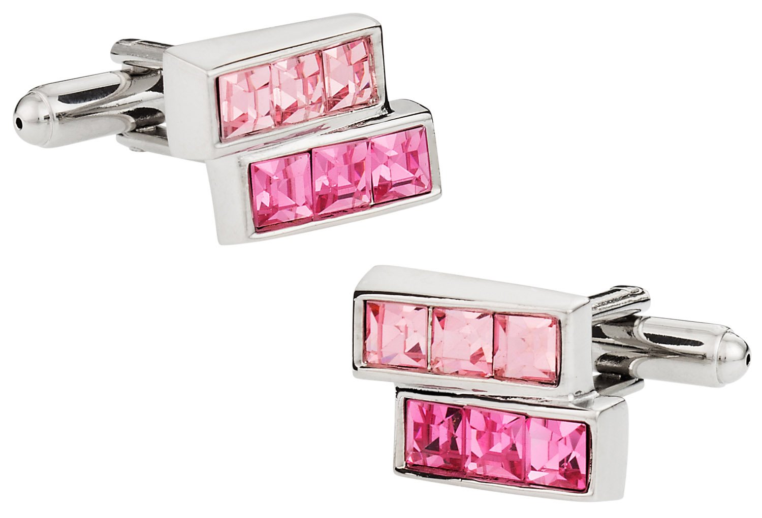 Elegant Pink Crystal Cufflinks for Men - Luxury Wedding & Formal Attire Accessories with Premium Gift Box - Perfect for Grooms, Bridesmaids & Special Occasions