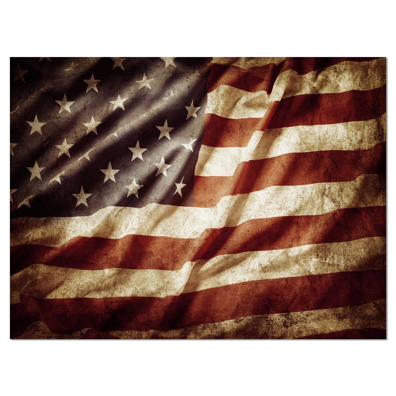 American Flag Contemporary Canvas Art Print - Patriotic Wall Decor for Home, Office & Gifts | USA Flag Painting for Living Room, Bedroom & Office Spaces