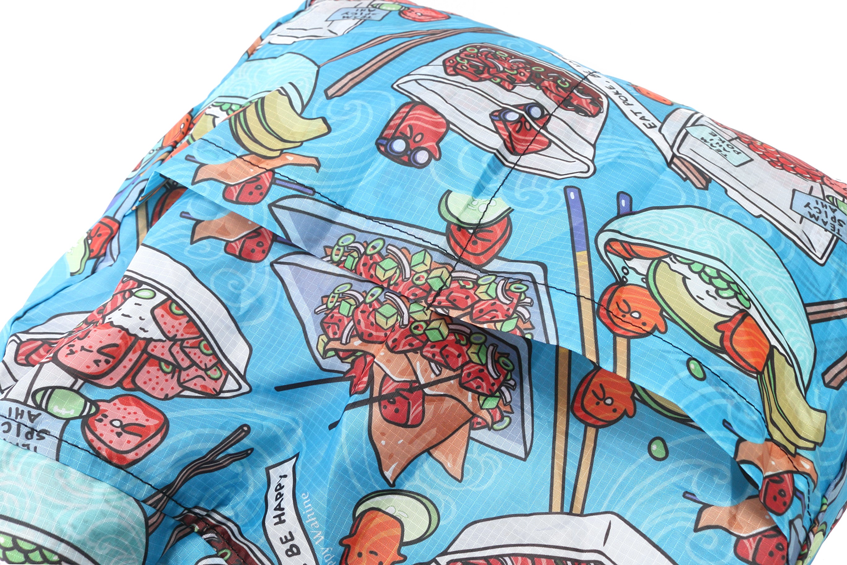 Foldable Reusable Shopping Bag - Jacqueline Poke Competition Blue - Perfect for Groceries, Travel & Beach Trips