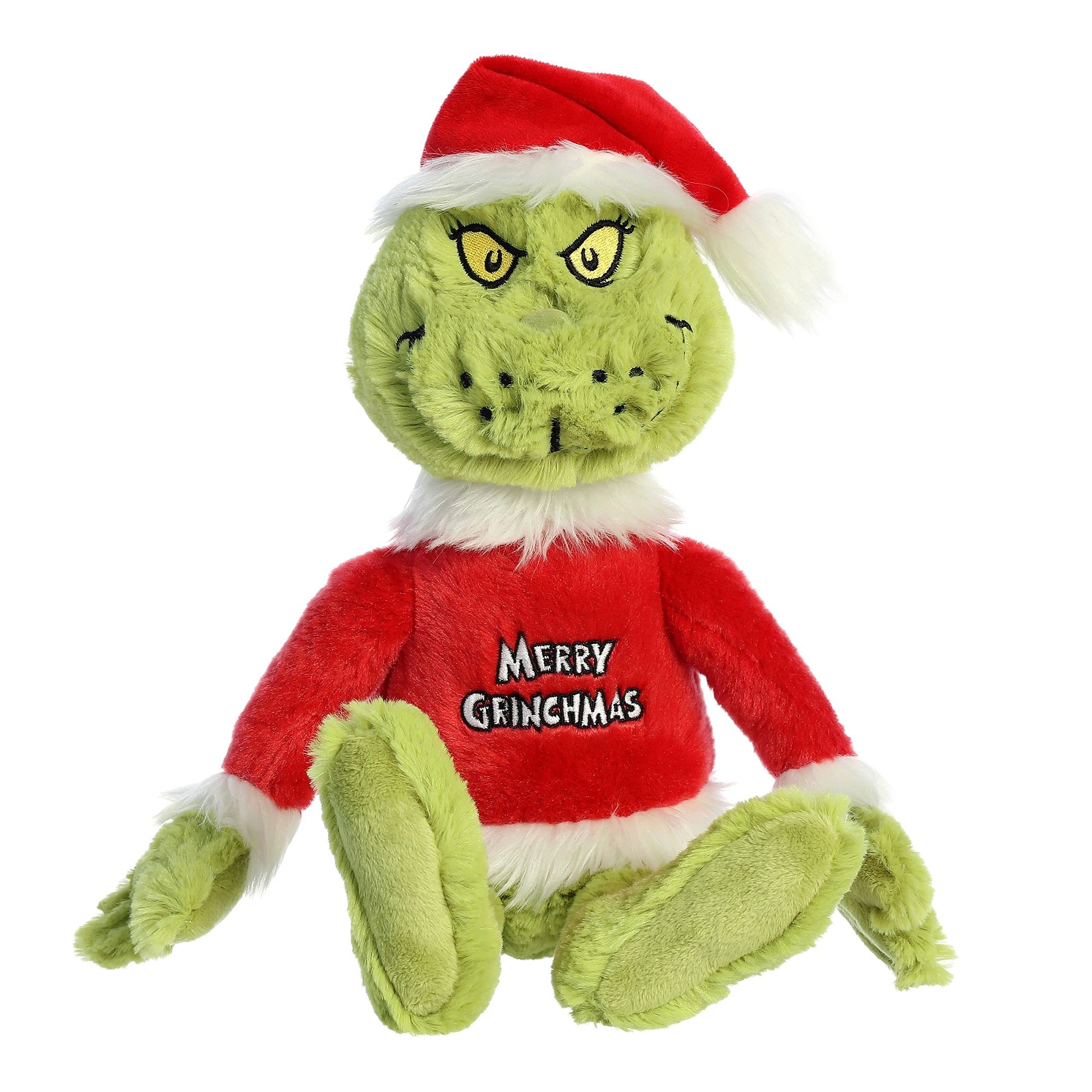 Officially Licensed Dr. Seuss The Grinch Stuffed Animal - 16 Inch Green Plush Toy for Christmas Decor & Gift (Merry Grinchmas Collection) | Perfect for Holiday Decorations, Kids Bedroom & Christmas Storytelling