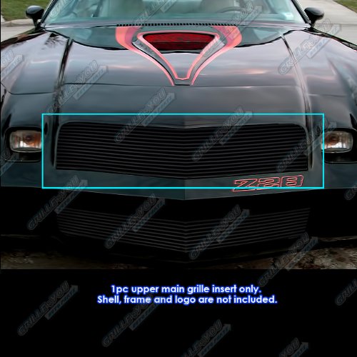 Chevy Camaro 1978-1981 Aluminum Black Billet Front Grille Insert - APS Compatible Replacement Upper Horizontal Grill (S18-H34868C) - Perfect for Classic Car Restoration & Custom Upgrades
