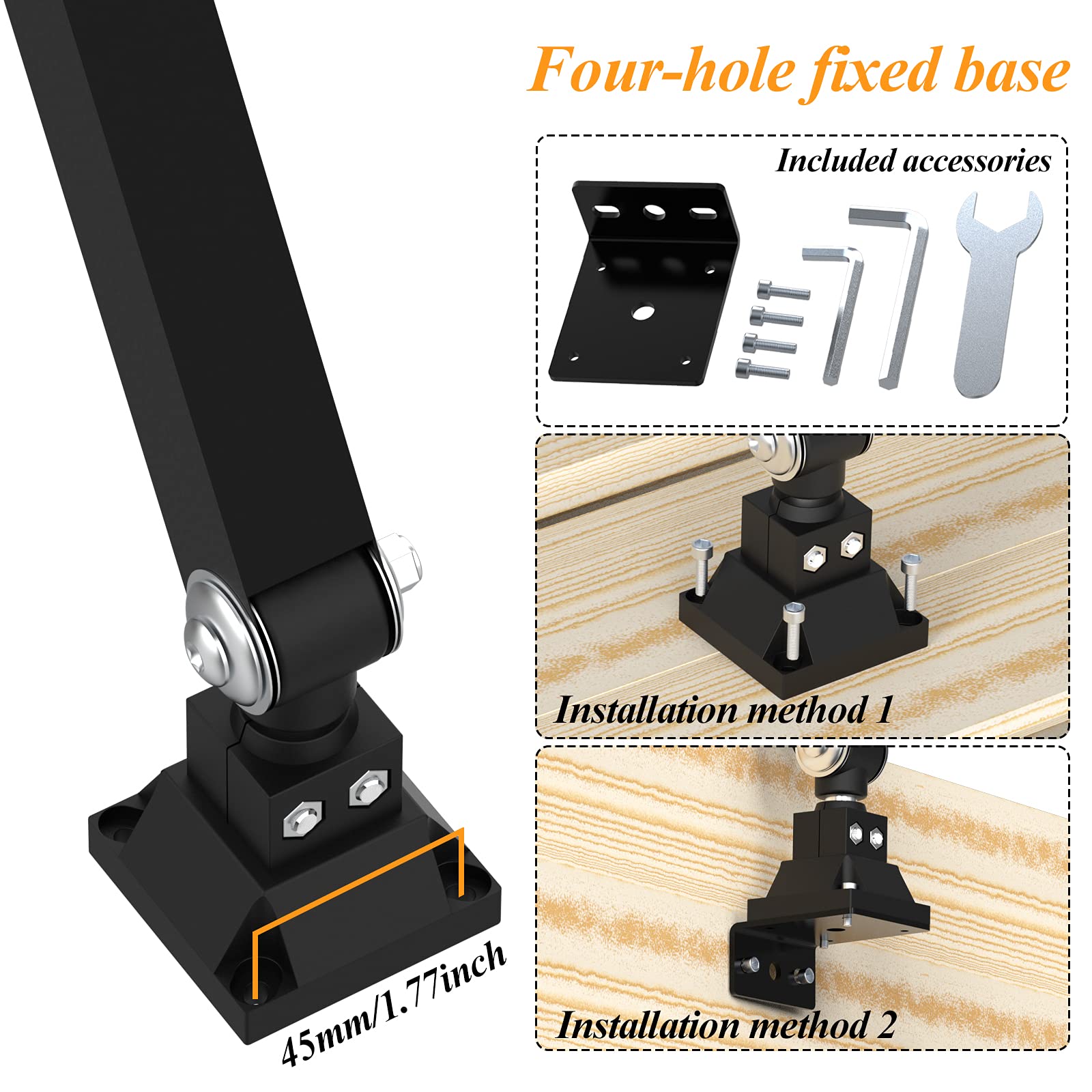 24W LED Work Light with Long Arm - Aluminum Alloy Waterproof Desk Lamp for CNC Lathe, Drilling Machine & Workshop Tools | US Plug | Perfect for Garage, Repair Shop & Industrial Workstations