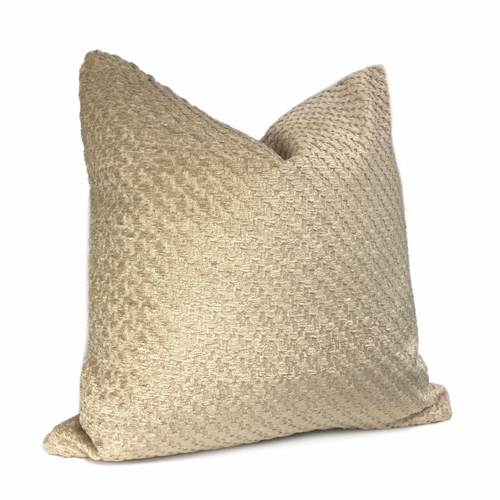Bismarck Wheat Beige Soft Chenille Pillow Cover - Cozy Home Decor for Living Room, Bedroom & Sofa
