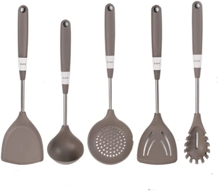 Premium 12-Piece Gray Silicone Kitchen Utensils Set - Non-Stick Cooking Tools with Heat-Resistant Handles (Spatula, Ladle, Egg Whisk, Turner) - Perfect for Baking, Frying & Everyday Cooking