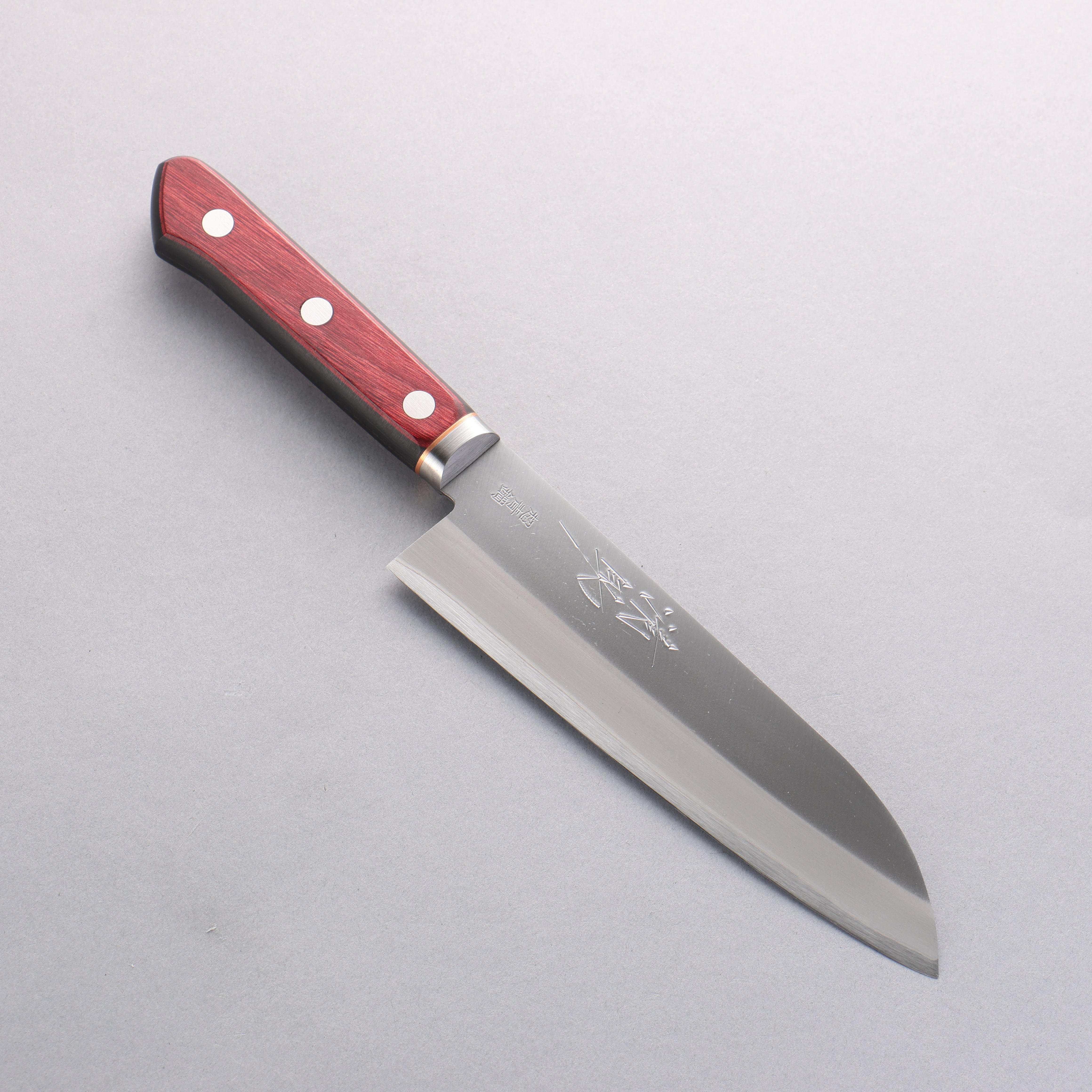 Premium Seisuke Blue Super Migaki Santoku Knife 170mm - Red & Black Pakkawood Handle - Japanese Chef Knife for Slicing, Dicing & Mincing - Perfect for Home Cooks & Professional Kitchens