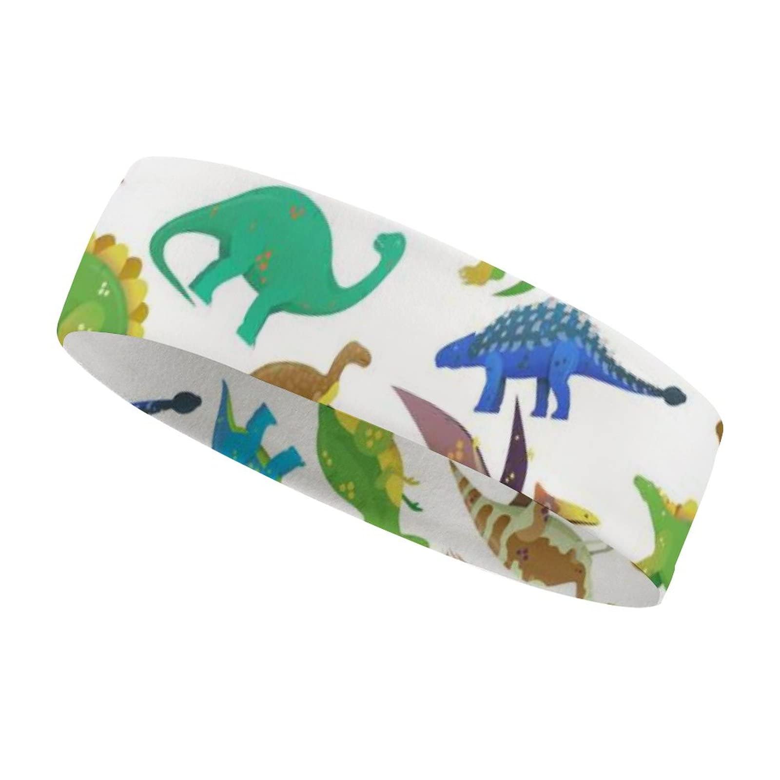 Aiyoolee Unisex Sports Headbands - Dinosaur Cartoon Design, Non-Slip Moisture Wicking Sweatbands for Men & Women - Perfect for Running, Gym Workouts, Tennis, Yoga & Outdoor Activities