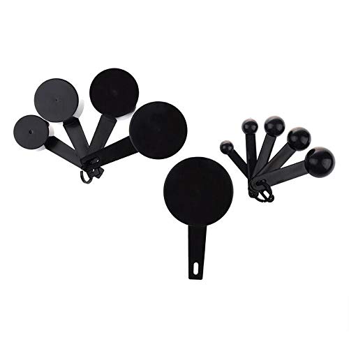 Premium PRAV® 5-Piece Measuring Spoon and Cup Set for Baking, Cooking & Coffee - Accurate Black Kitchen Tools (Ideal for Home Bakers, Baristas & Meal Prep)